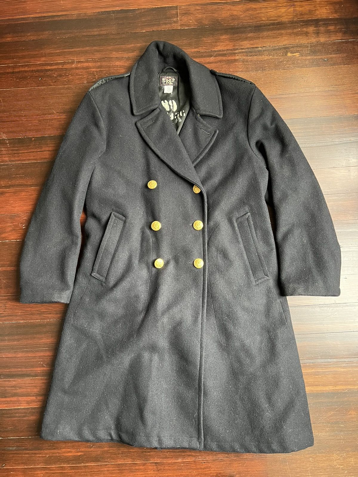 image of Rrl Ralph Lauren Captains Coat in Black, Men's (Size XL)