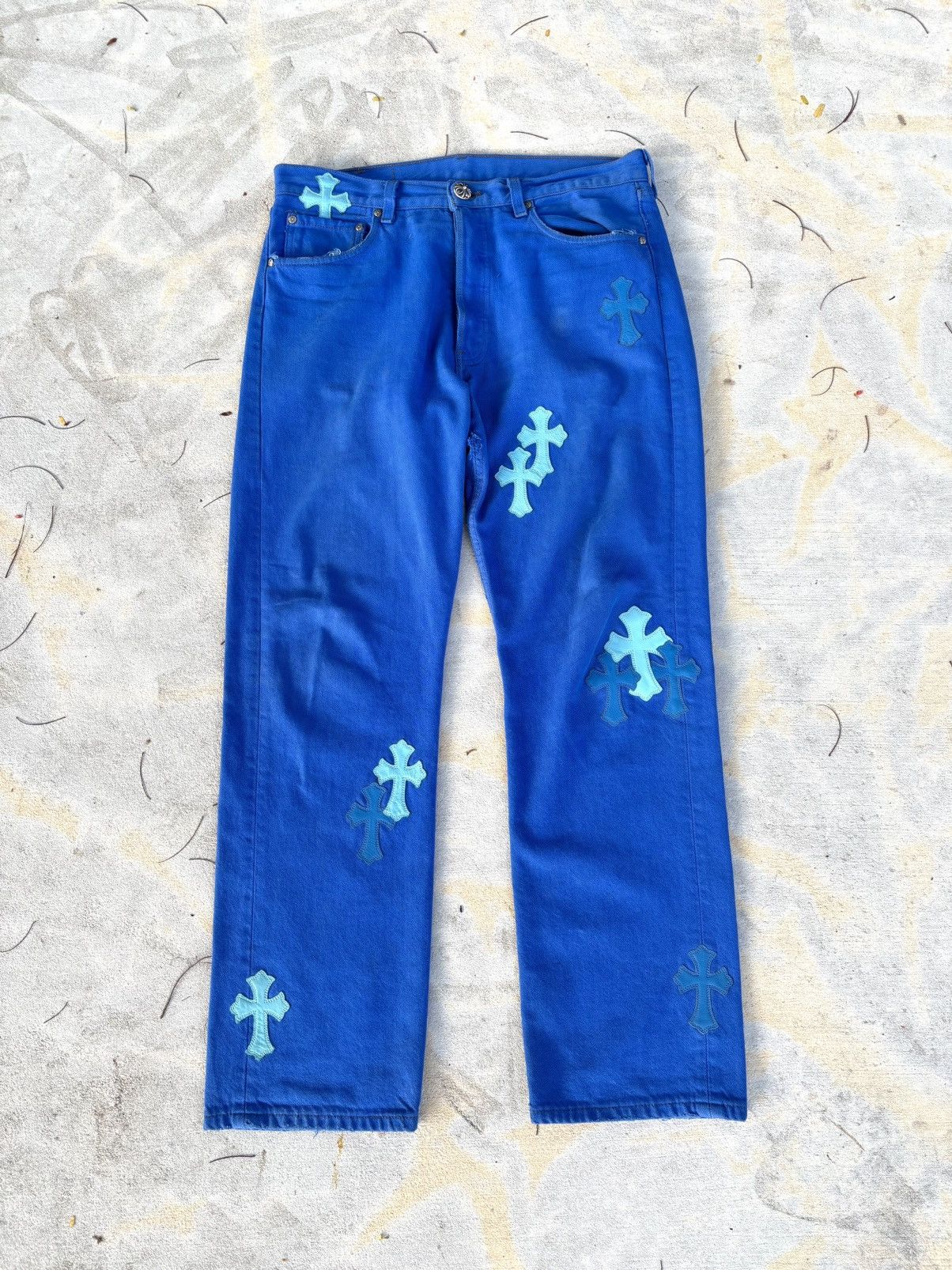 Chrome Hearts Chrome Hearts Blue London Exclusive Jeans Size US 33 - 1 Thumbnail