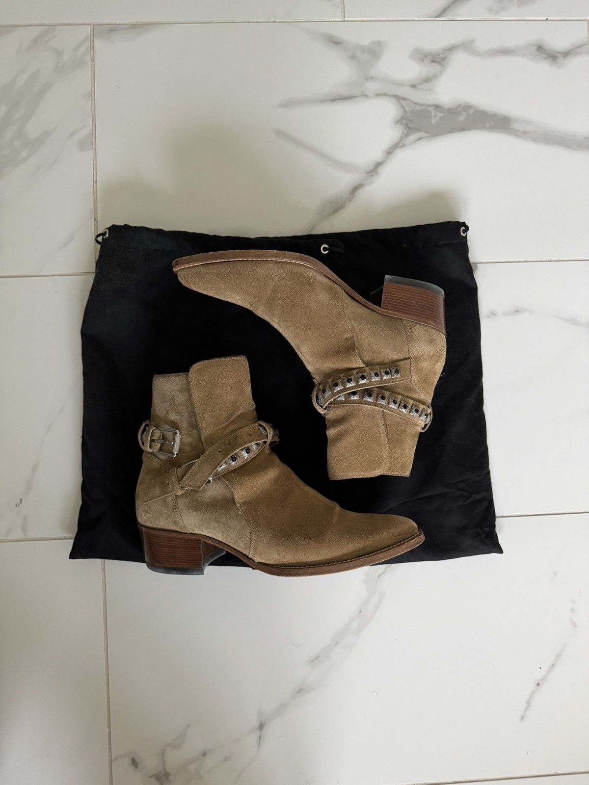 Amiri Tan Suede Jodhpur Conch Boots Size US 9 / EU 42 - 3 Thumbnail
