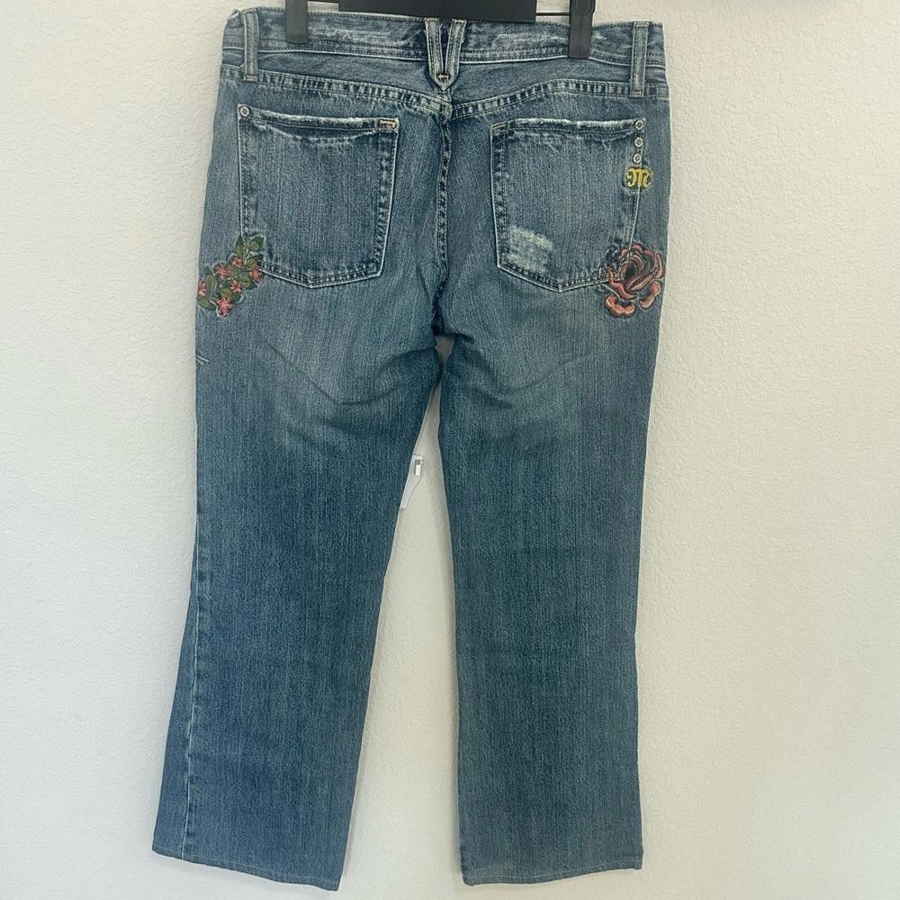 Designer Miss Me Jeans Marilyn Bootcut Embroidered Hummingbird 31 Size 31" - 5 Thumbnail