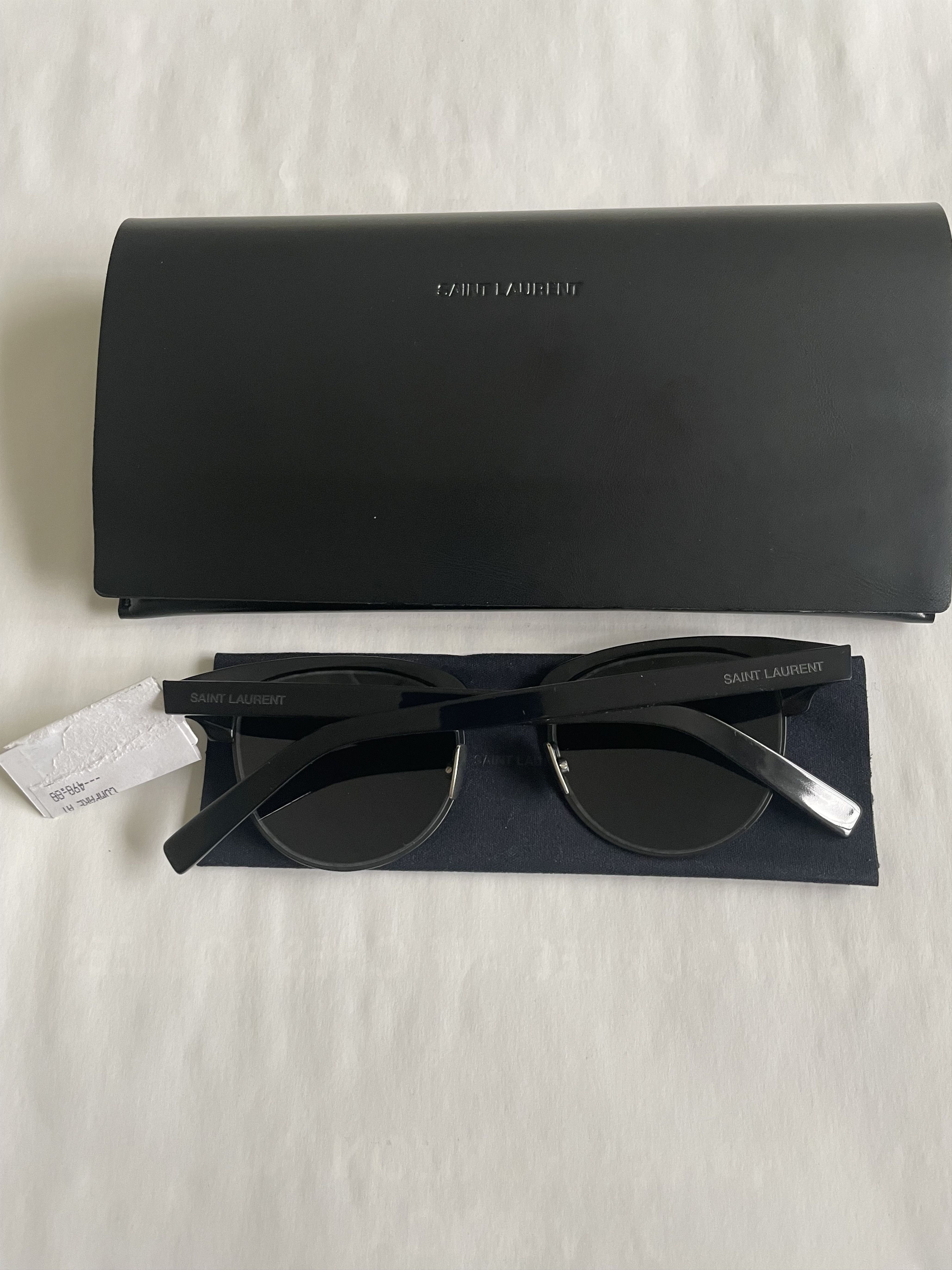 Yves Saint Laurent Yves Saint Laurent - YSL SL 160 001 SLIM Sunglasses Black Size ONE SIZE - 4 Thumbnail