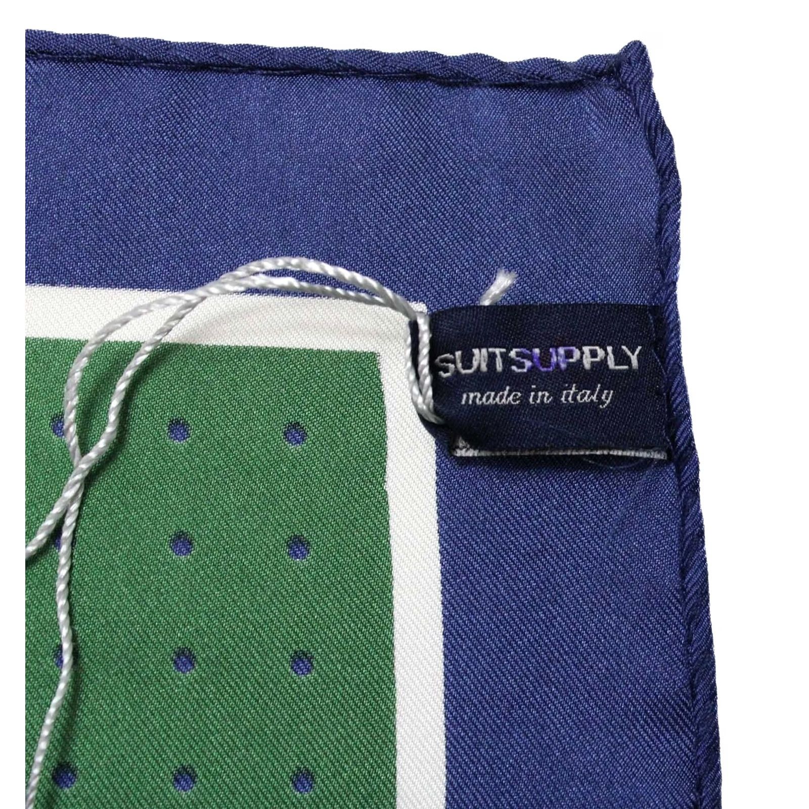 Suitsupply SUITSUPPLY Pochet Dot Green Handkerchief Mens ONE SIZE Pure Silk Pocket Square Size ONE SIZE - 5 Thumbnail