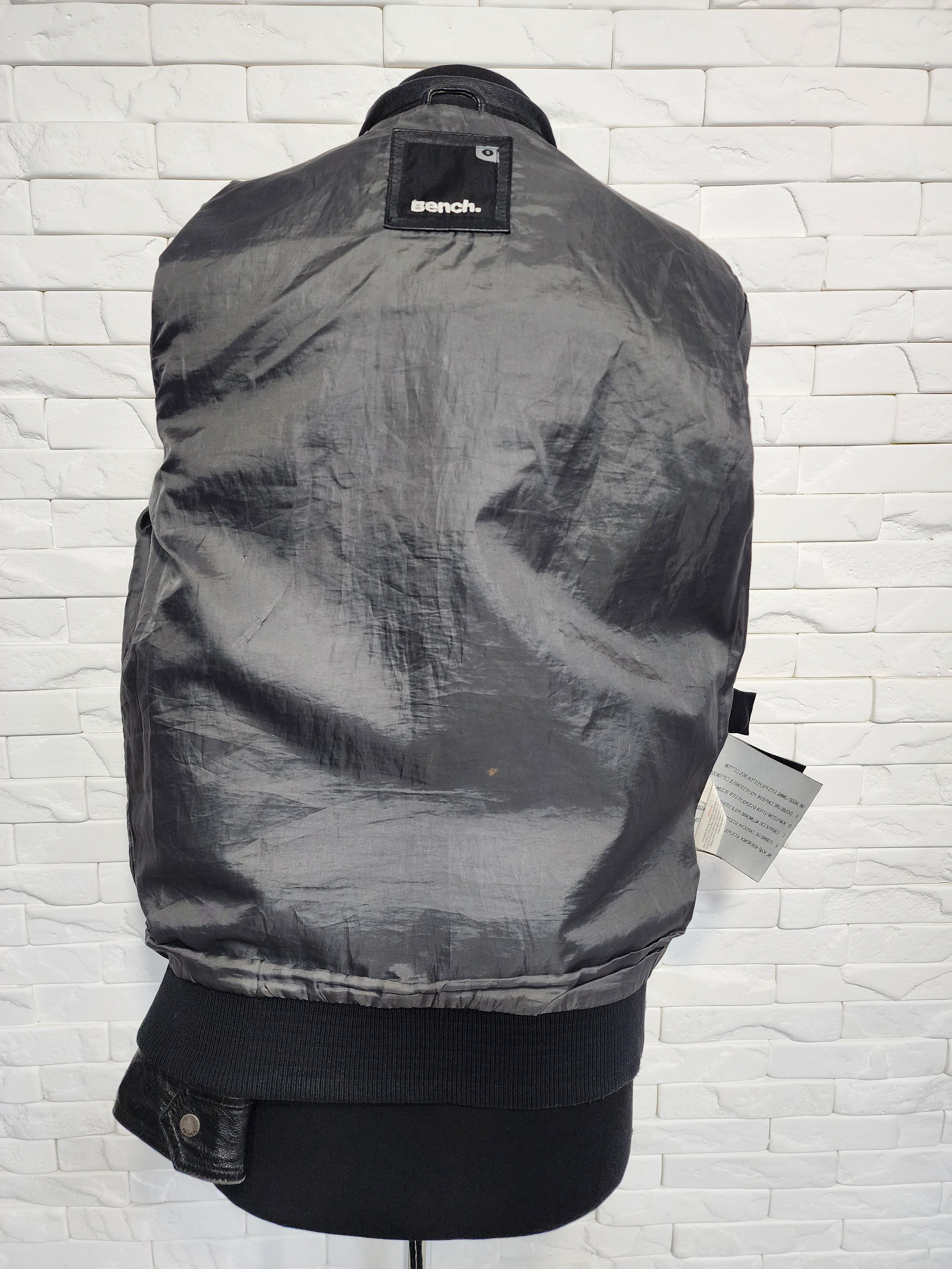 Bench Men's black leather jacket. Size US M / EU 48-50 / 2 - 7 Thumbnail