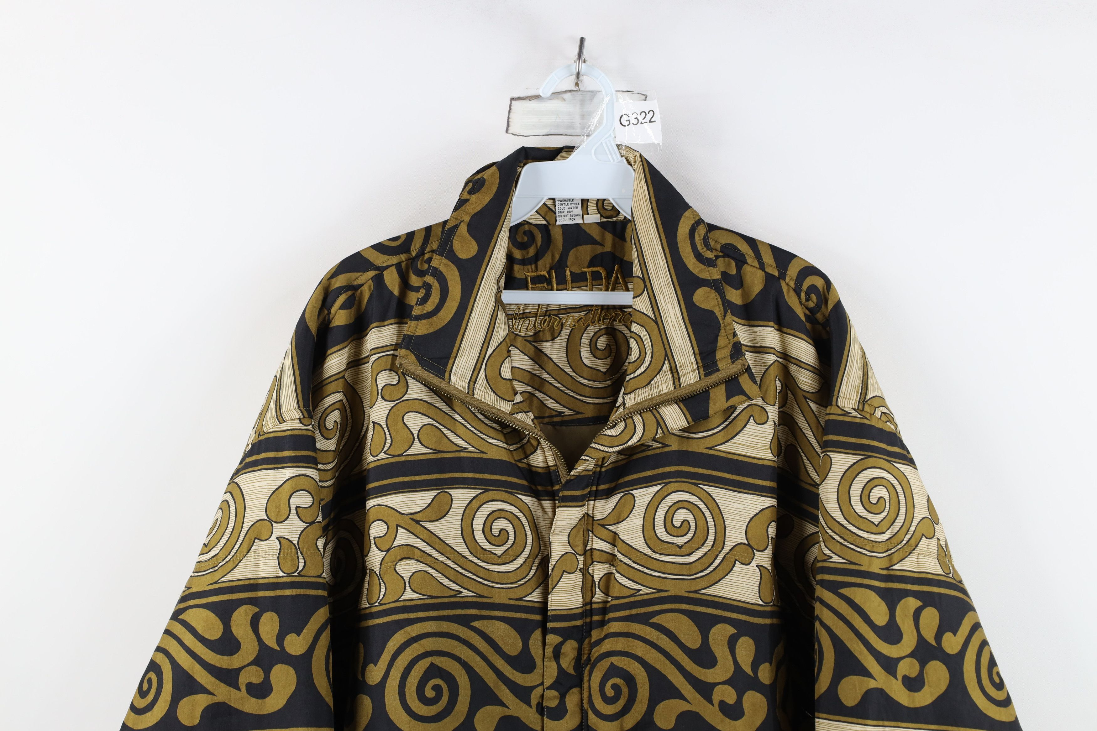 Vintage Vintage 90s Streetwear Geometric Silk Puffer Bomber Jacket Size M / US 6-8 / IT 42-44 - 2 Thumbnail