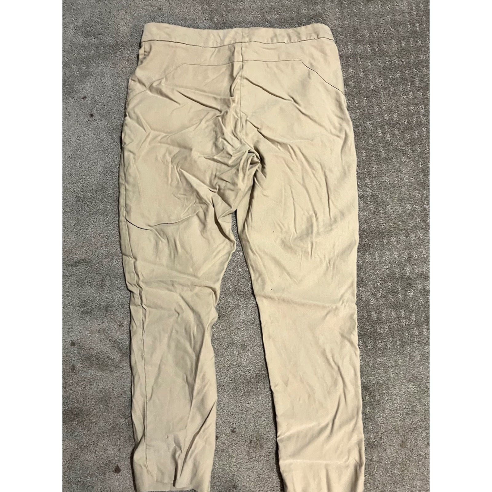Calvin Klein Womens Calvin Klein Slim Leg Dress Pants Sz 10 Beige Rayon/Nylon/Spandex City Designer Slim Tapered Ankle Slits Wool? (Wait) Size 32" / US 10 / IT 46 - 3 Thumbnail