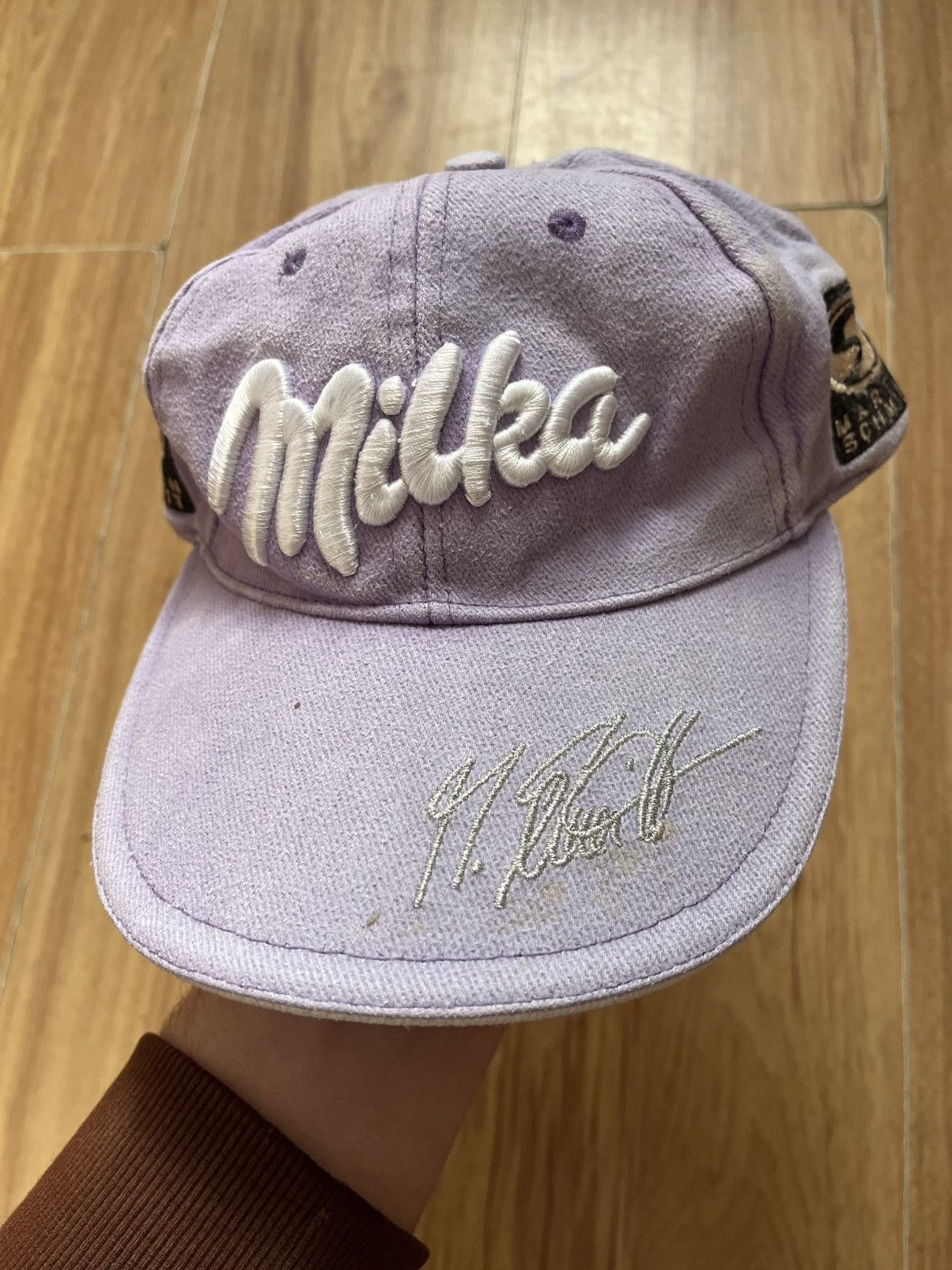 Japanese Brand × Vintage Milka Racing Cap – Distressed - Y2K Size ONE SIZE - 3 Thumbnail