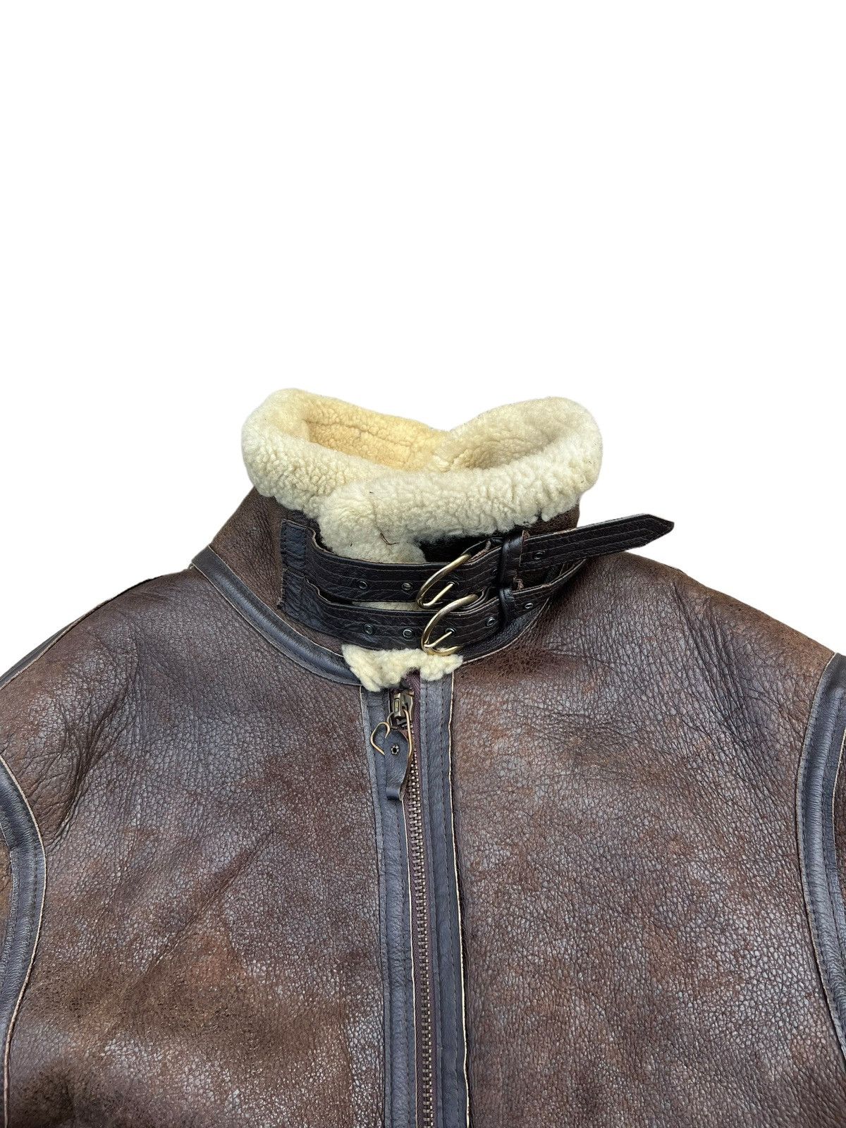 Vintage Vintage 80s Distress Patina Sheep Leather B-3 Flight Jacket Size US M / EU 48-50 / 2 - 6 Thumbnail