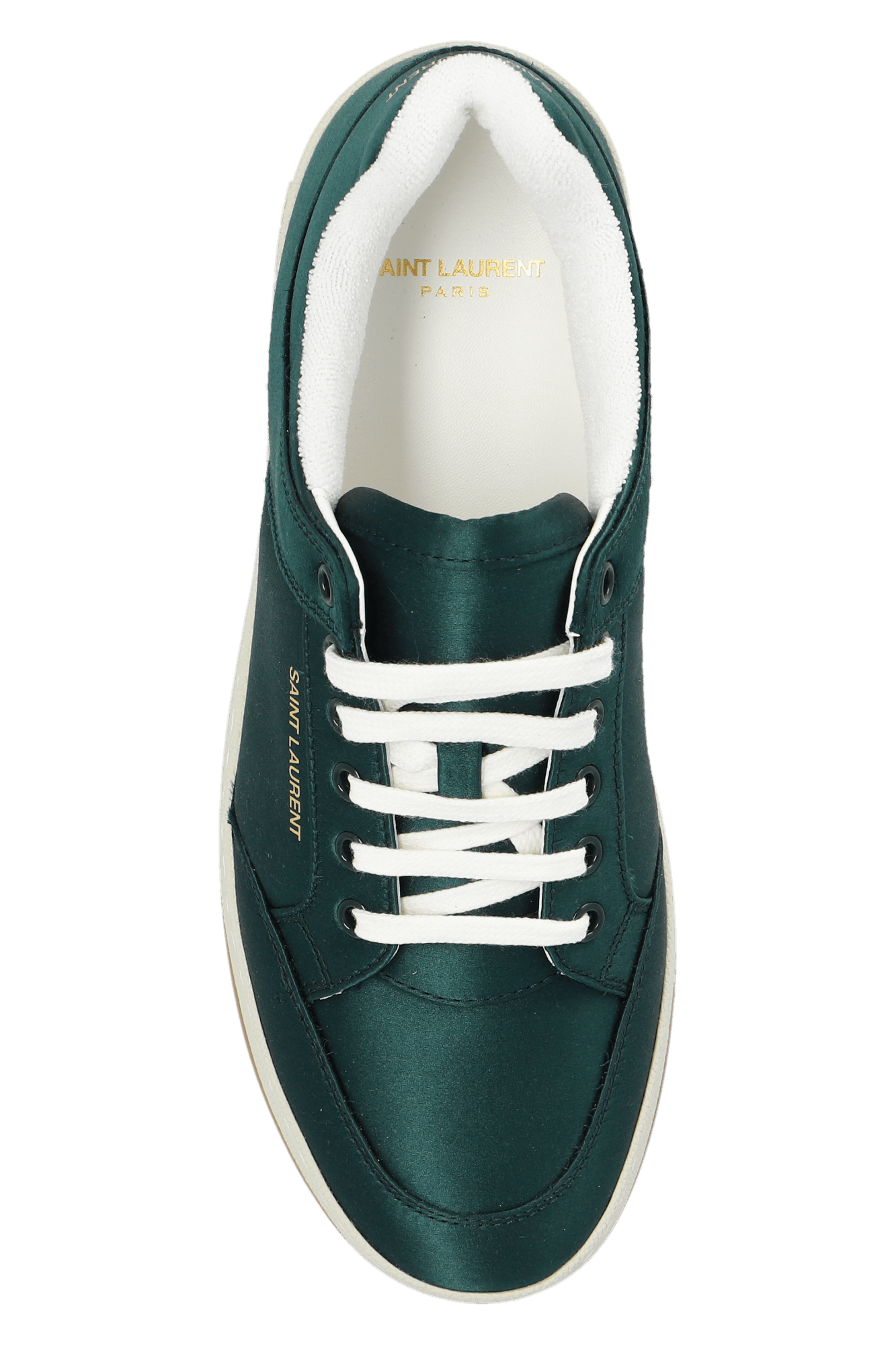 Saint Laurent Paris oc11z1125 SL/61 Sneakers in Satin Crepe in Green Size US 6.5 / IT 36.5 - 4 Thumbnail