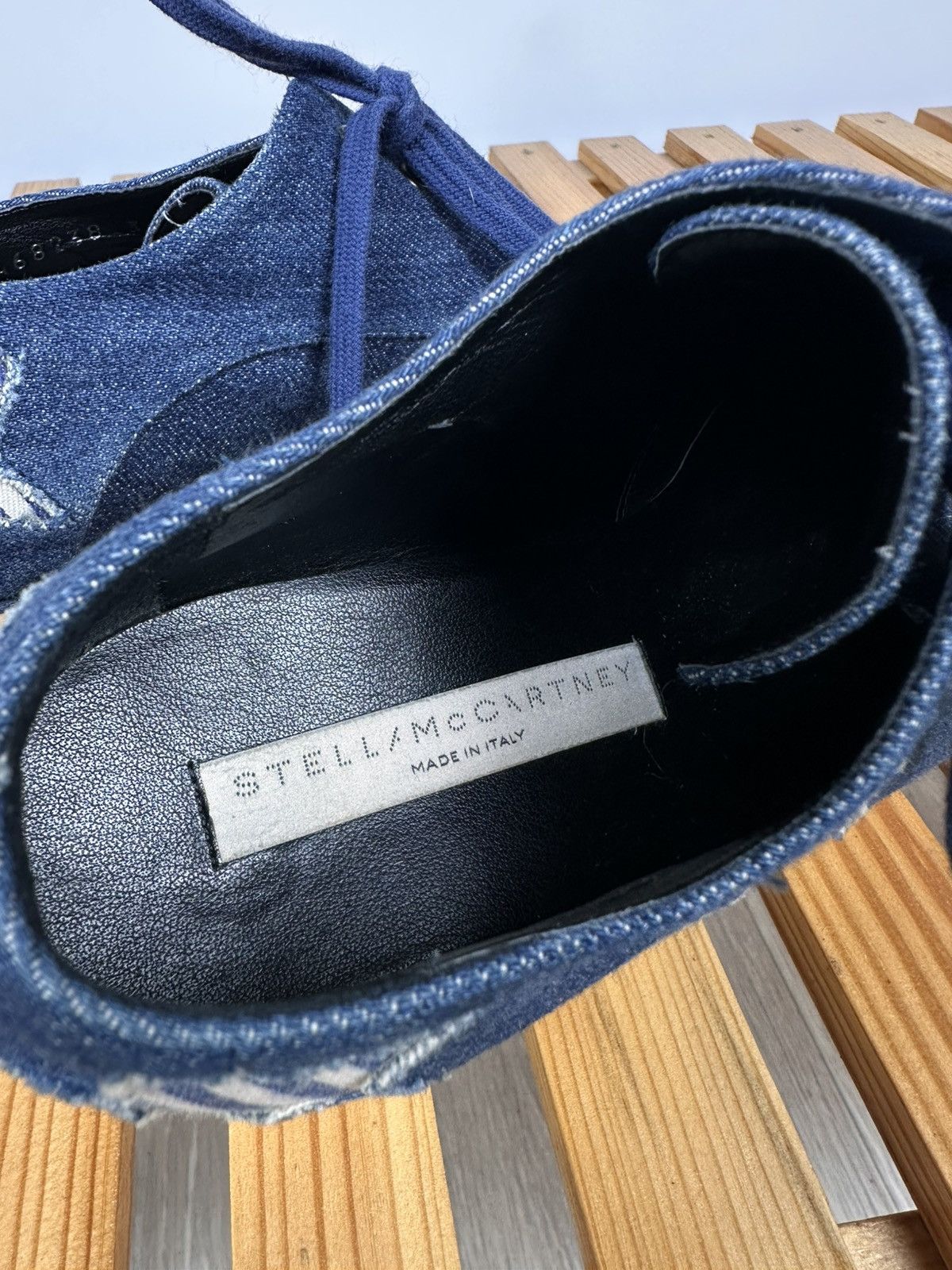 Stella McCartney Stella McCartney Blue Denim Elyse Platform Derby Sneakers Size US 5.5 / IT 35.5 - 11 Thumbnail