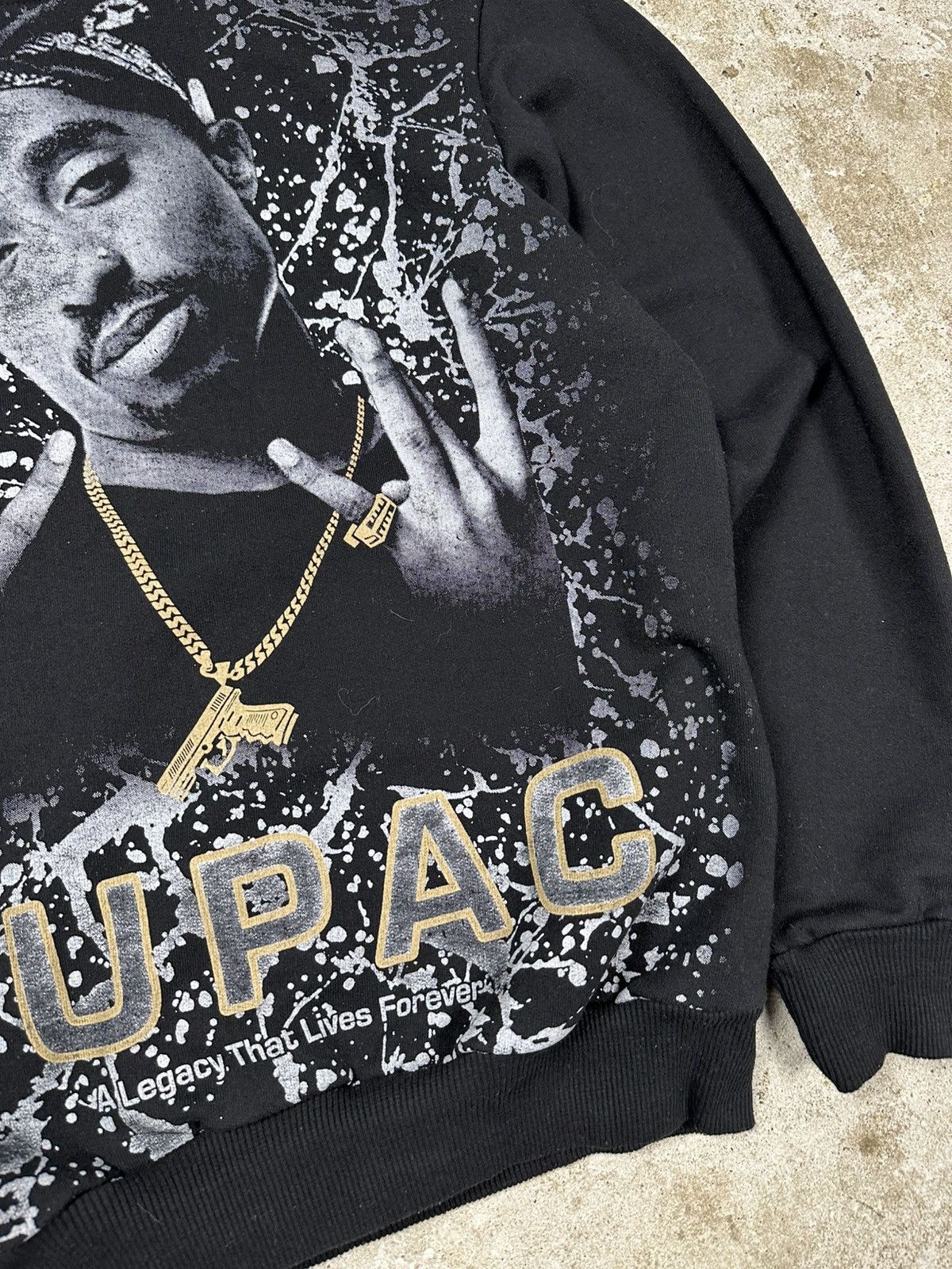 Band Tees × Rap Tees × Vintage Vintage Y2K Tupac 2 Pac Legacy All Over Print Hoodie Size US S / EU 44-46 / 1 - 5 Thumbnail