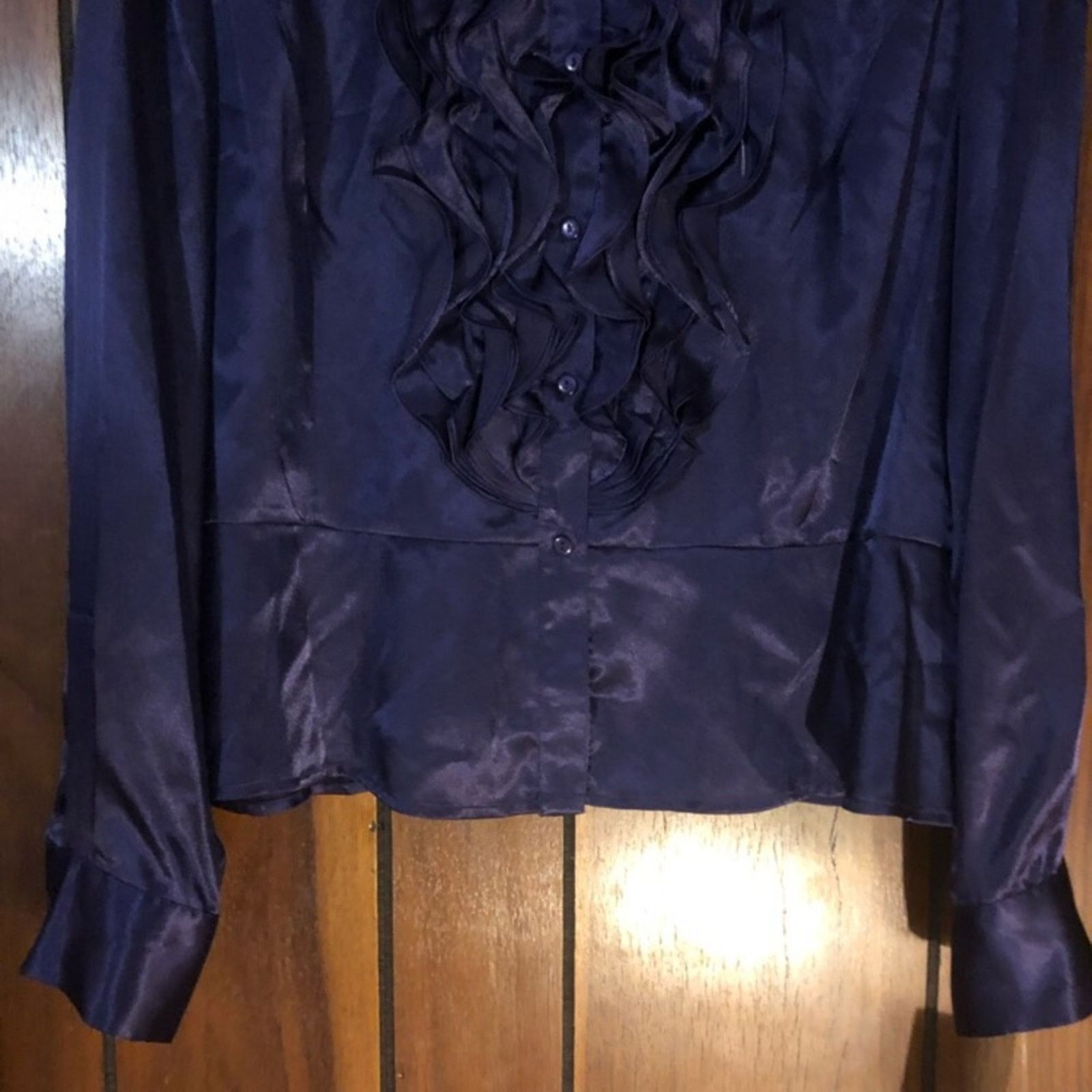 Jones New York NWT Jones New York Signature Purple Ruffled Top Size XL / US 12-14 / IT 48-50 - 4 Thumbnail