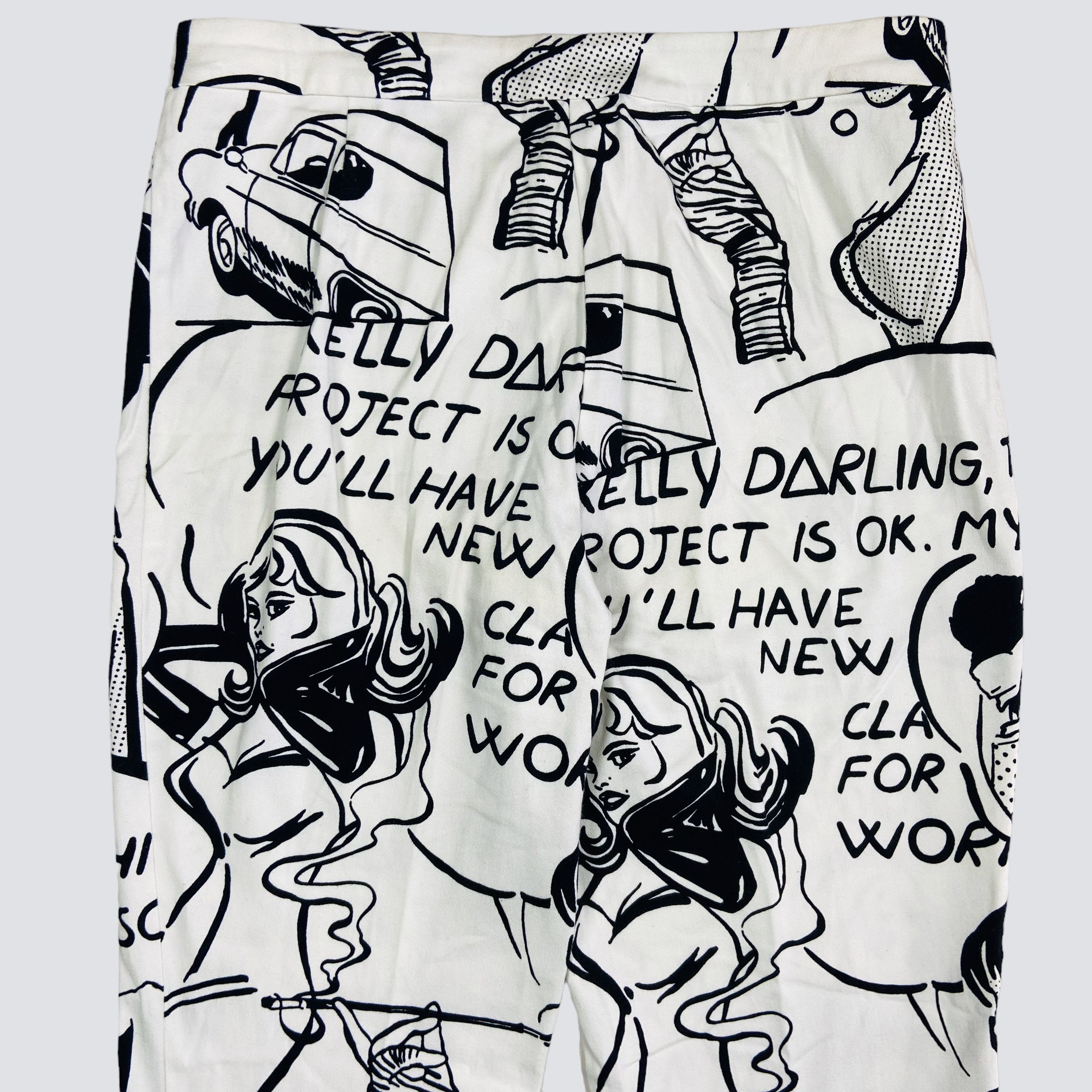 Vintage BAGGY FLARE ARCHIVE 1990s COMICS OVERPRINTED PANTS - № 3090 Size US 34 / EU 50 - 8 Thumbnail