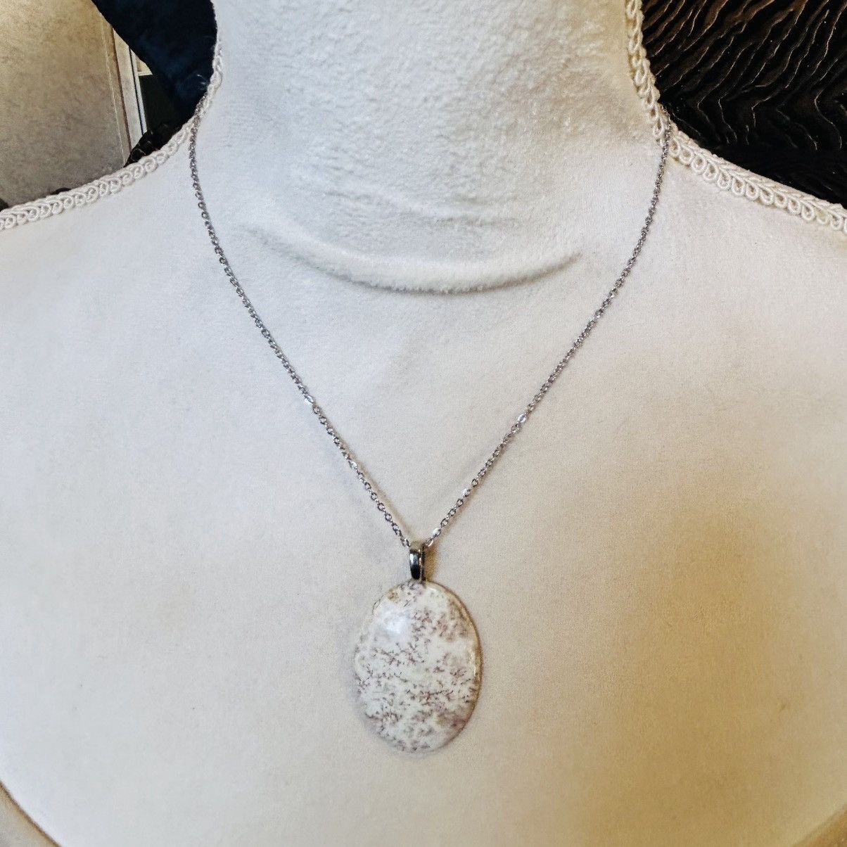 Handmade Handcrafted genuine dendritic jasper pendant necklace Size ONE SIZE - 6 Thumbnail