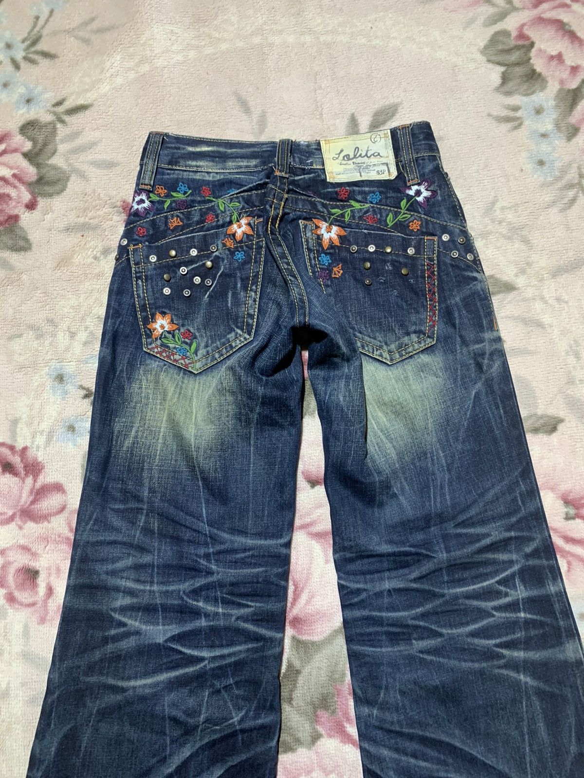 If Six Was Nine Insane 🔥 Yoshitomo nara x lolita jeans floral baggy jeans Size 29" - 14 Thumbnail