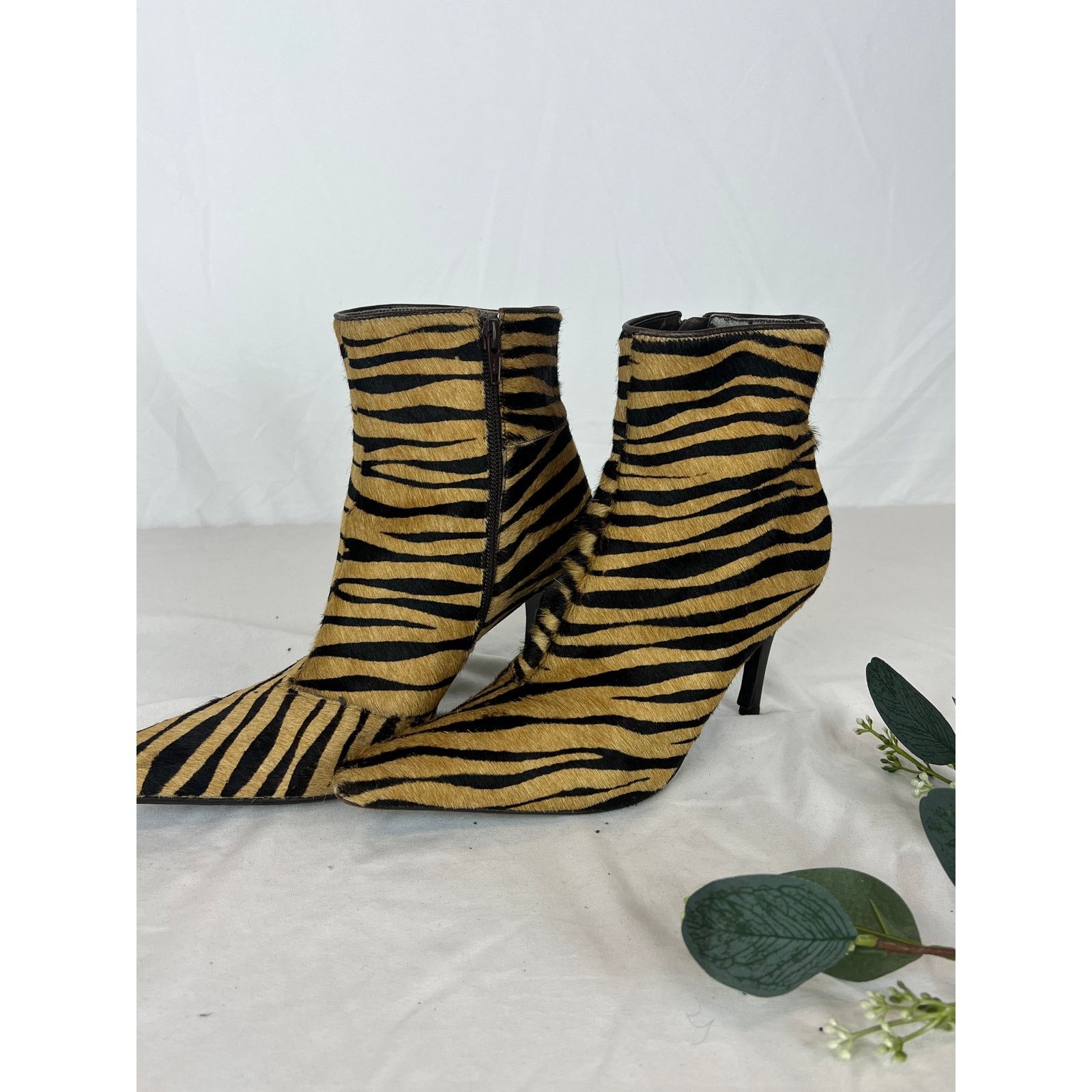 ANTONIO MIRO Antonio Milano Women’s Zebra Print Pony Hair Ankle Boots Size US 8.5 / IT 38.5 - 1 Thumbnail