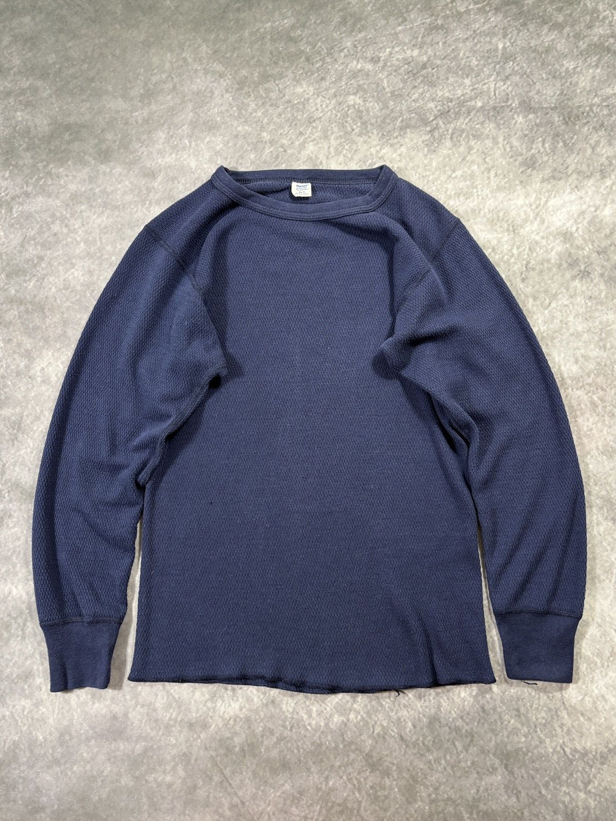 Vintage 1970s Thermal Longsleeve Vintage Hanes Made in USA Raschel Size US S / EU 44-46 / 1 - 1 Thumbnail