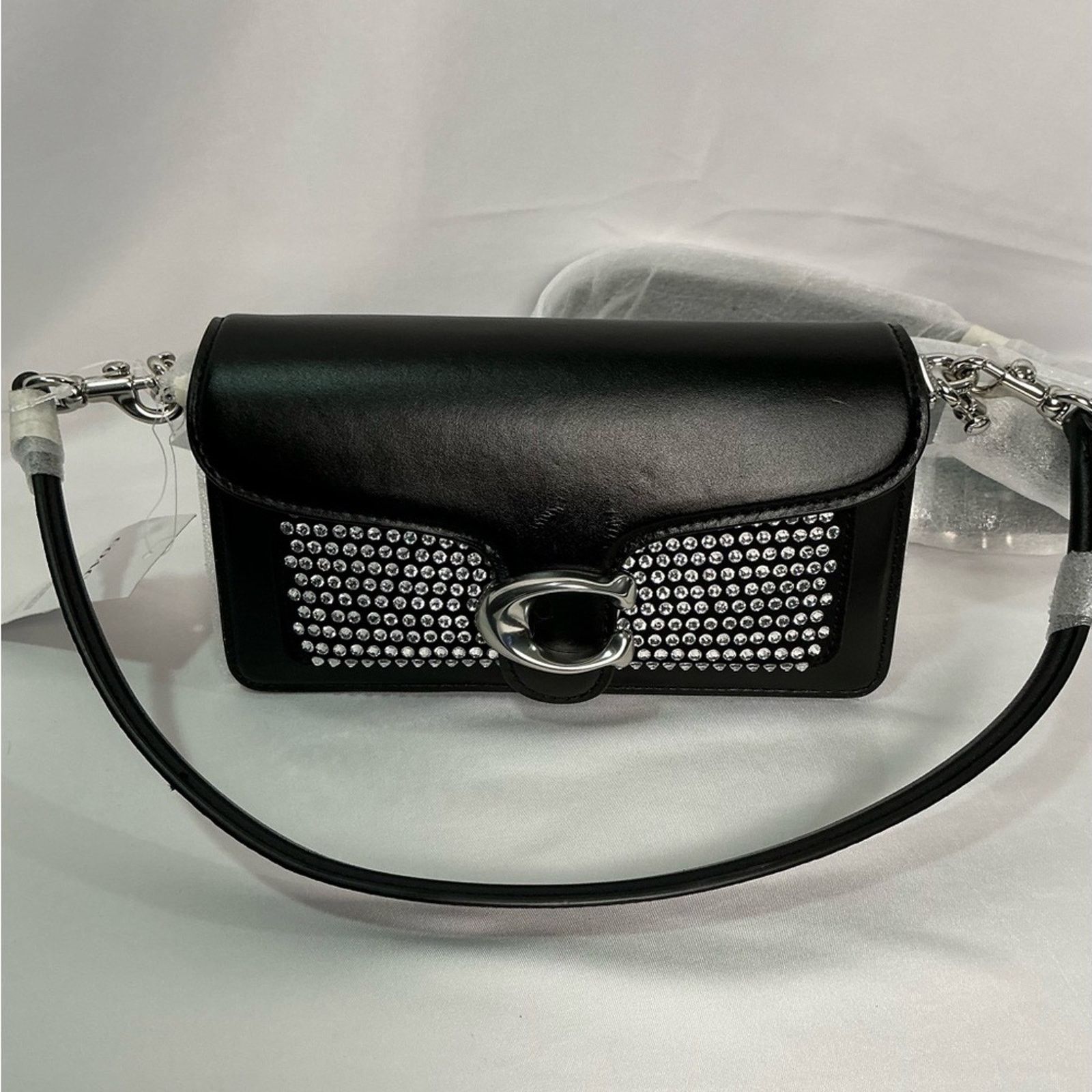 Coach Coach Black Tabby Shoulder Bag 20 Crystals Crossbody Silver Size ONE SIZE - 7 Thumbnail