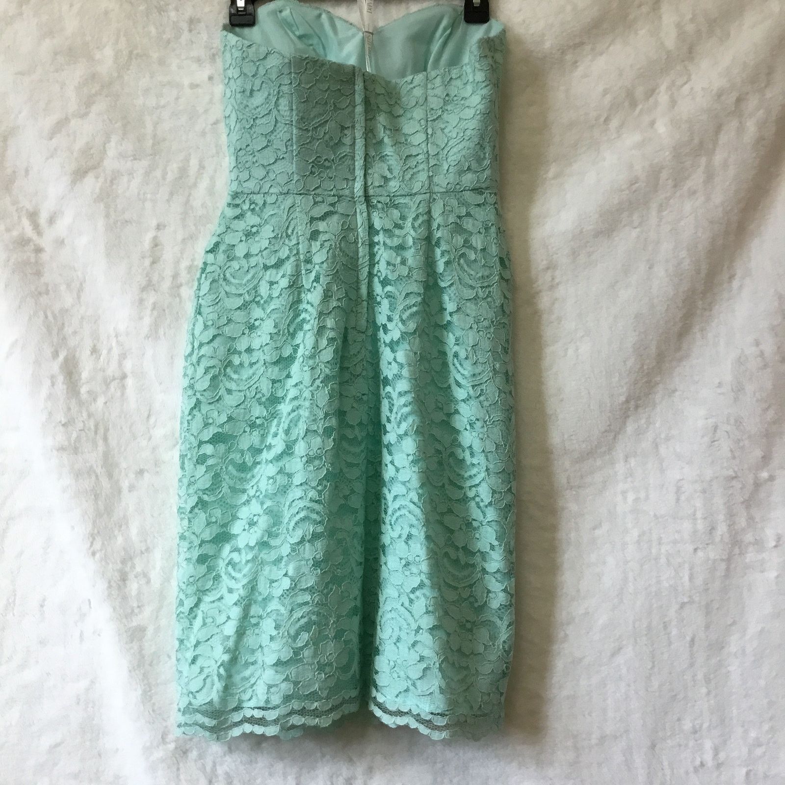 Other David’s Bridal Teal Short Strapless Lace Dress Size XS / US 0-2 / IT 36-38 - 12 Thumbnail
