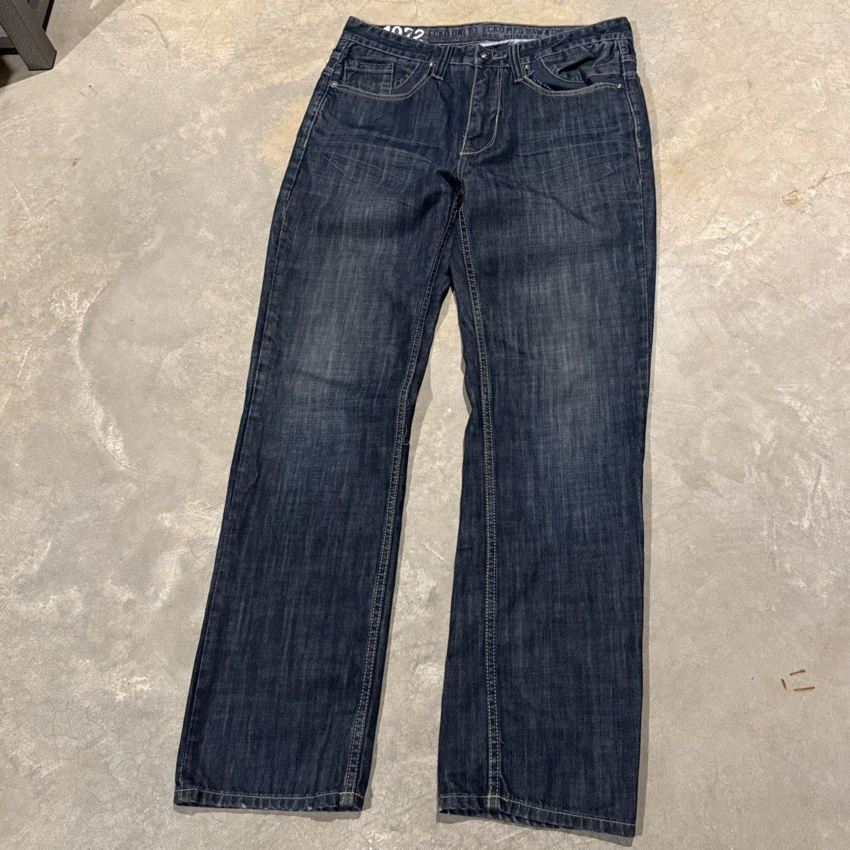 Ecko Unltd. Vintage 2000s Ecko Unltd Faded Embroidered Jeans ERD Grunge Size US 34 / EU 50 - 6 Thumbnail