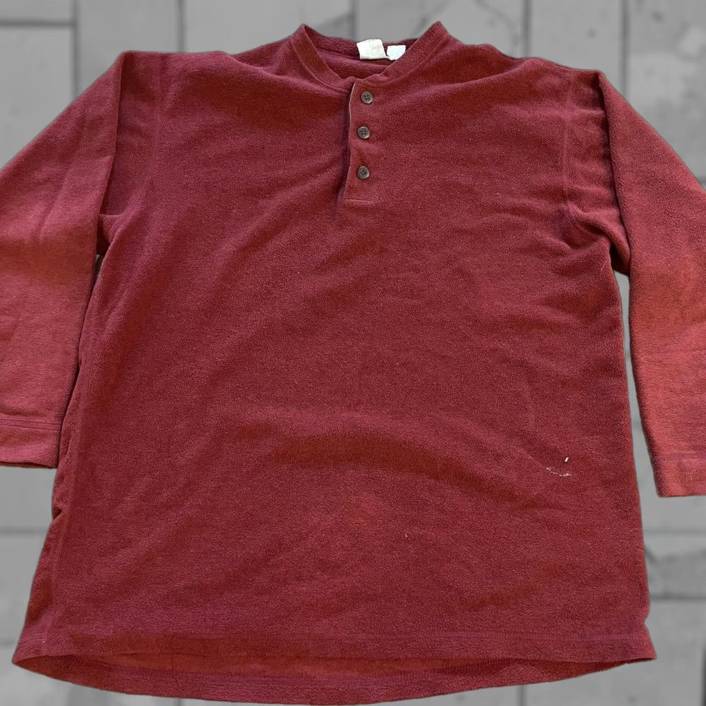 The North Face THE NORTH FACE Red Henley Fleece Sweatshirt Adult XL Casual Mens Size US XL / EU 56 / 4 - 1 Thumbnail