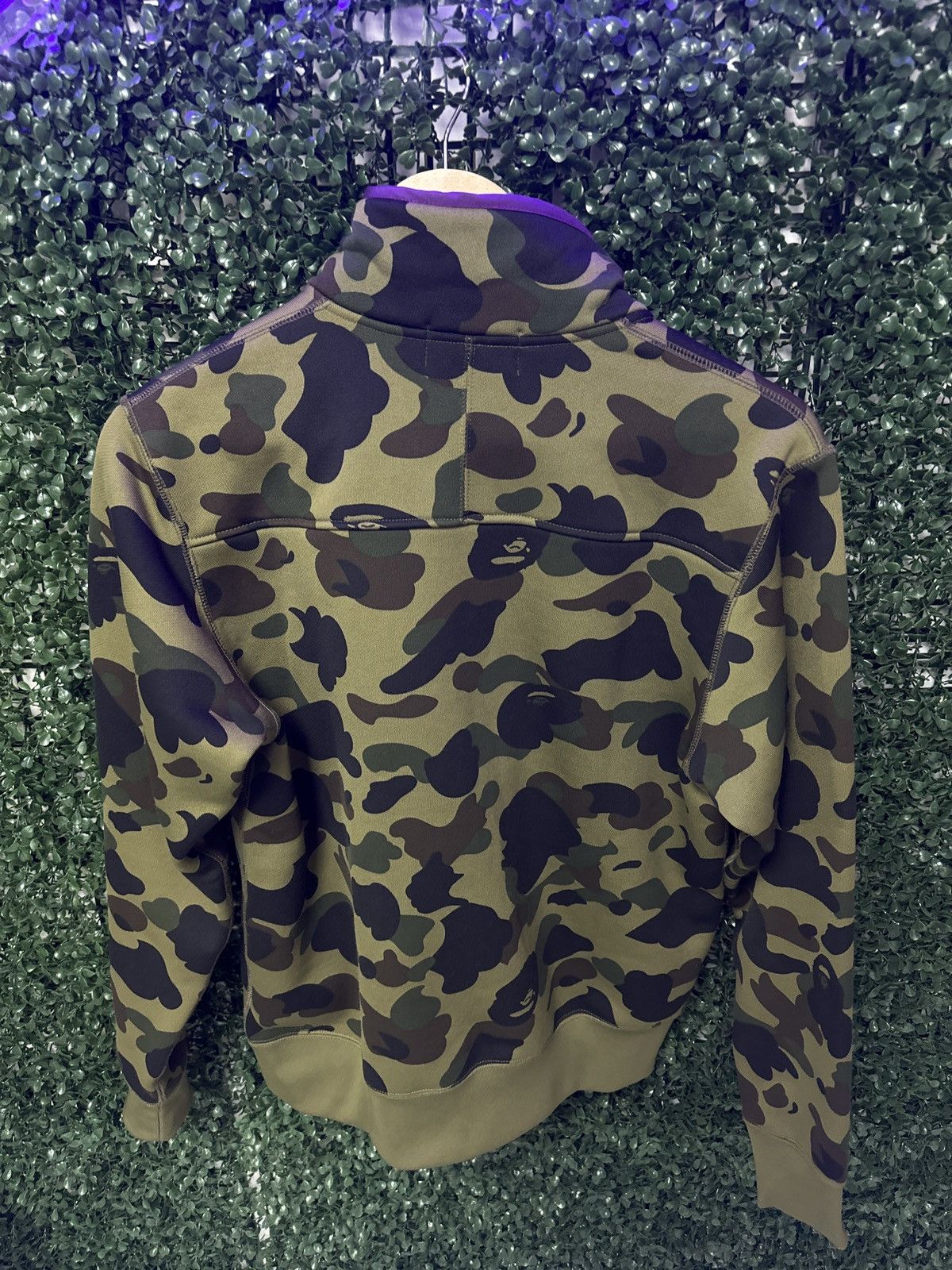 Bape BAPE Quarter Button Up Sweater Green Camo Purple Size US S / EU 44-46 / 1 - 2 Thumbnail