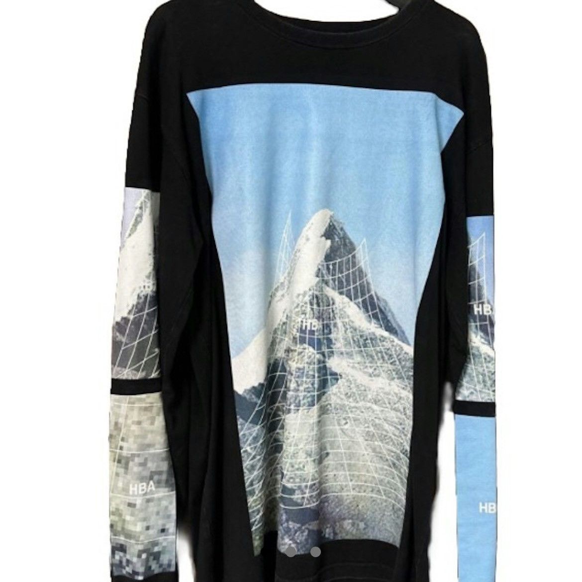 image of HBA Hood By Air Mountain Long Sleeve T Shirt in Black, Men's (Size Small)