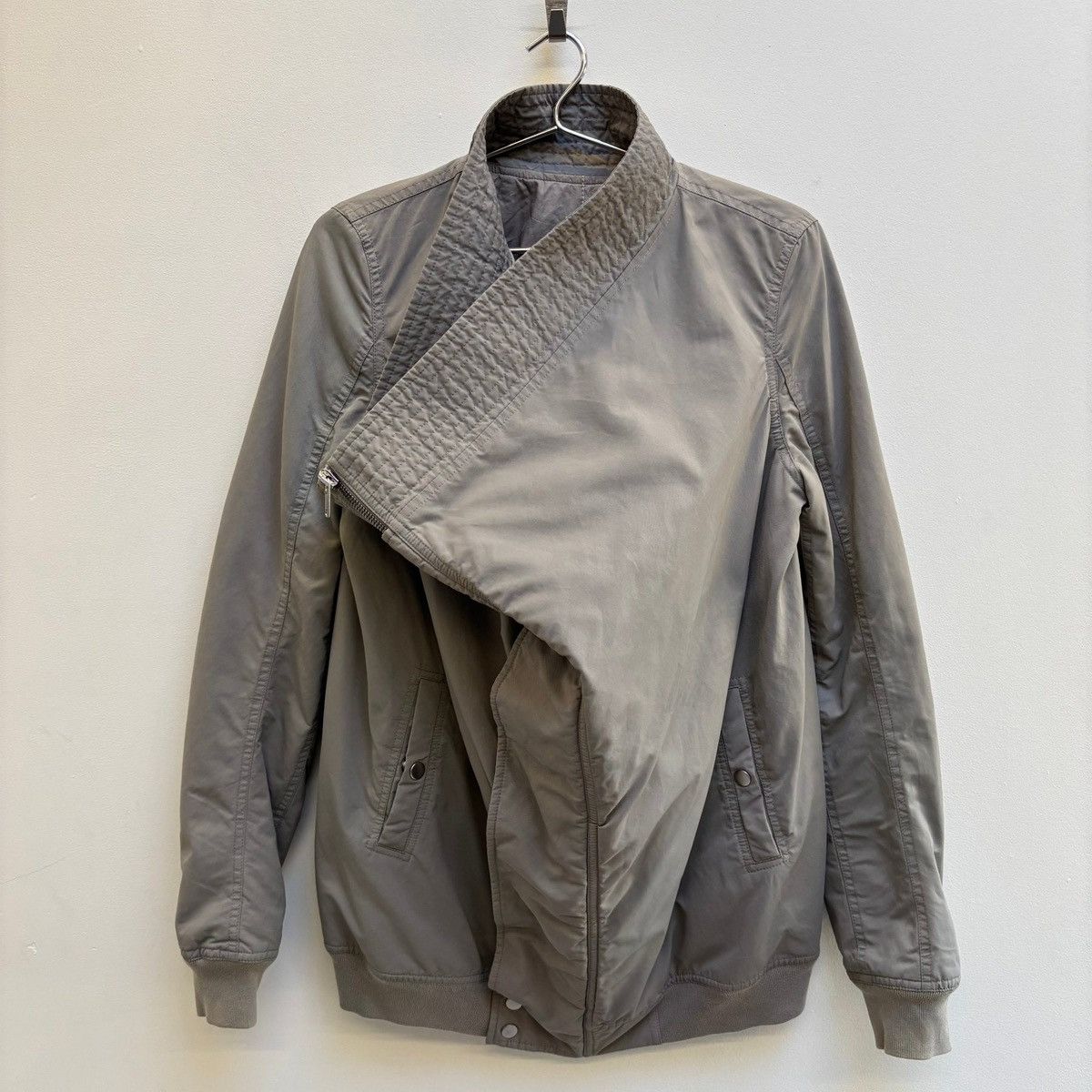 FW17 Rick Owens DRKSHDW High Neck Funnel Collar Bomber
