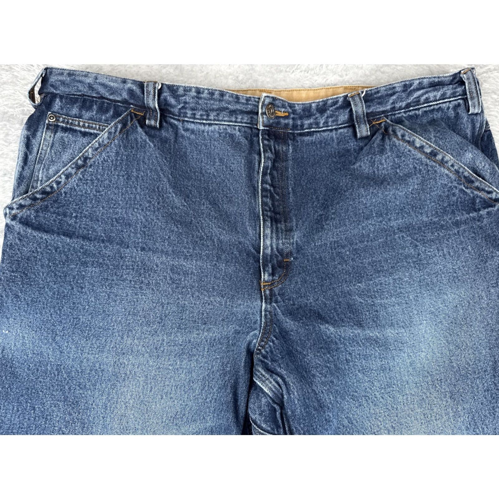 Denime Duluth Carpenter Jeans Mens 44x30 Blue Denim Workwear Hammer Loop Jeans Mens Straight 5-Pocket Denim Cotton USA Logo Vintage No Size US 44 / EU 60 - 4 Thumbnail