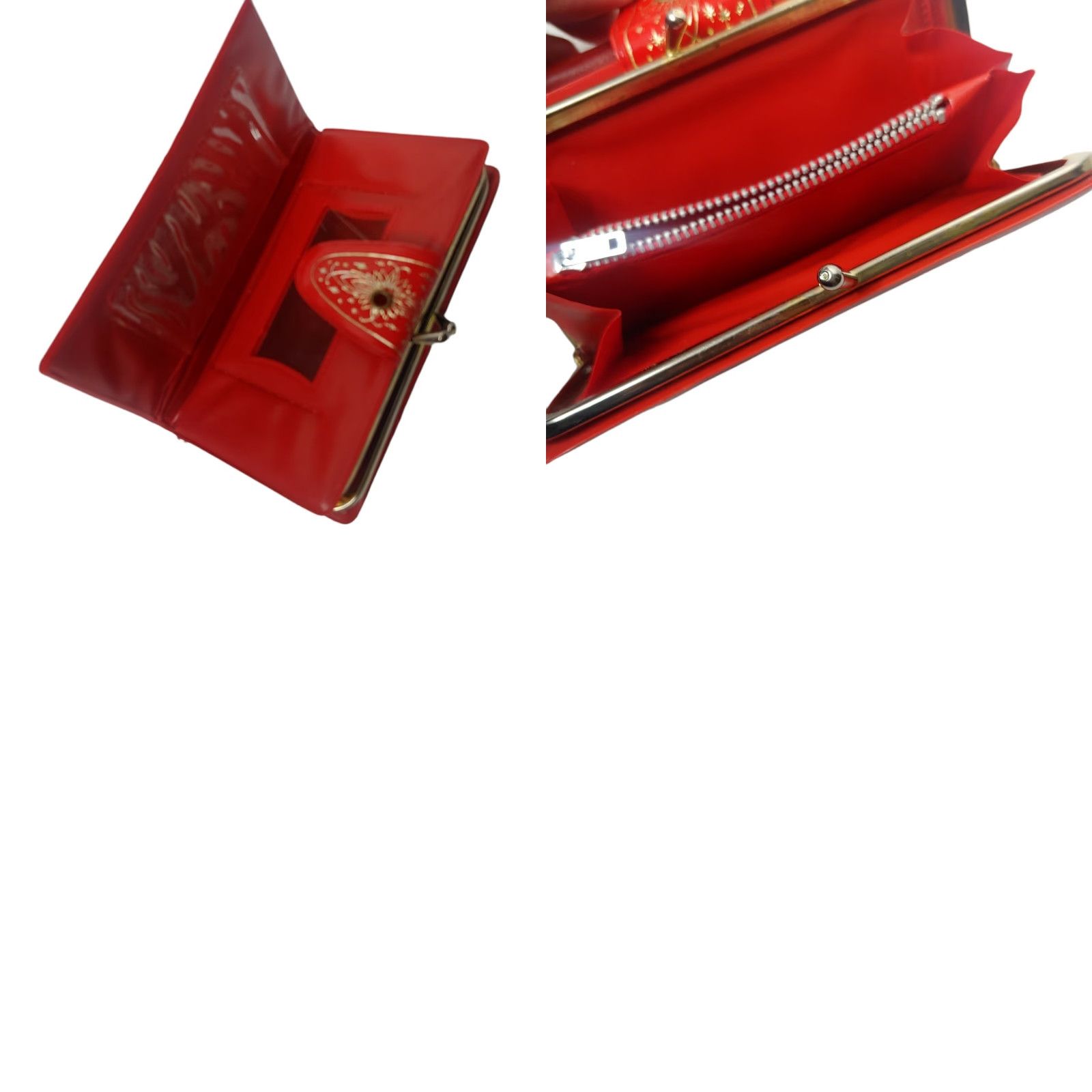 Changes VINTAGE Plastic Wallet Ethnic Mandala Red Gold Money Change Card Slots Size ONE SIZE - 8 Thumbnail