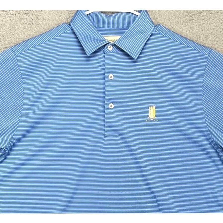 Vintage Donald Ross Shirt Mens L Blue Polo Striped Golf Short Sleeve Rugby Size US L / EU 52-54 / 3 - 2 Thumbnail