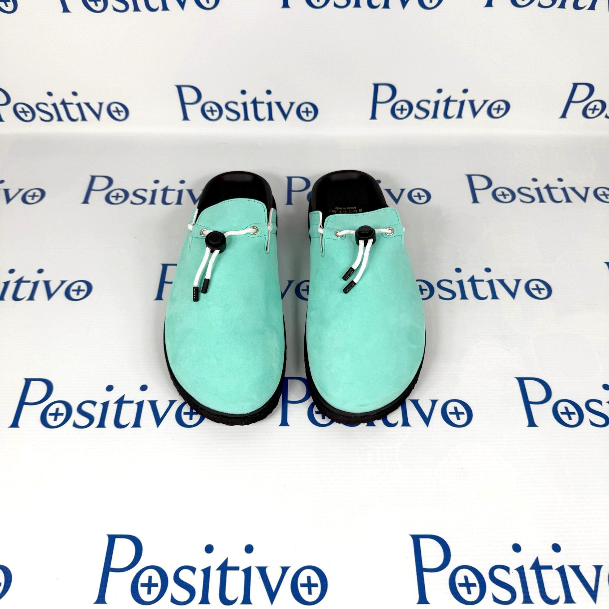 Buscemi Buscemi Pietro New Camoscio Turquoise Leather Slippers US 11 Size US 11 / EU 44 - 3 Thumbnail