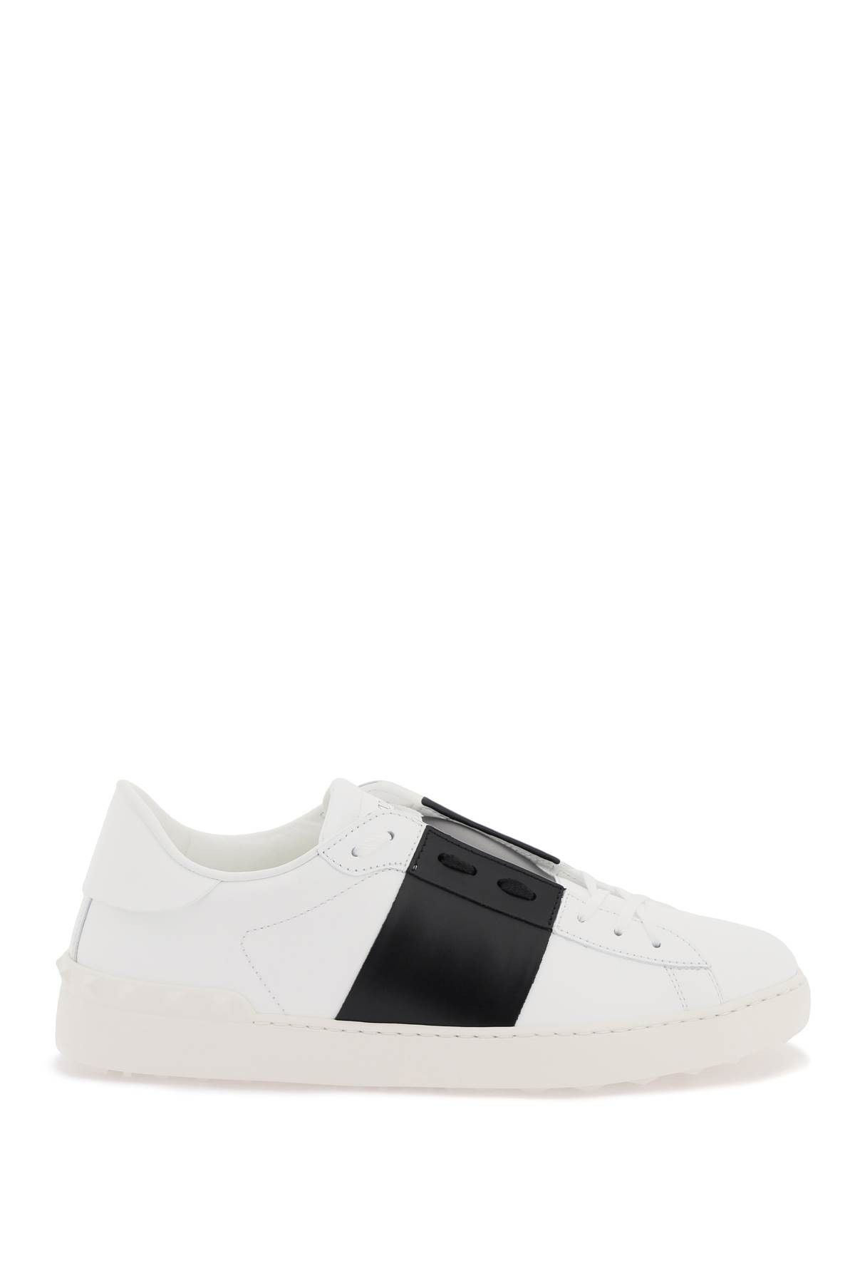 image of Valentino Garavani Open Sneakers in Bianco Nero Bianco, Men's (Size 9)
