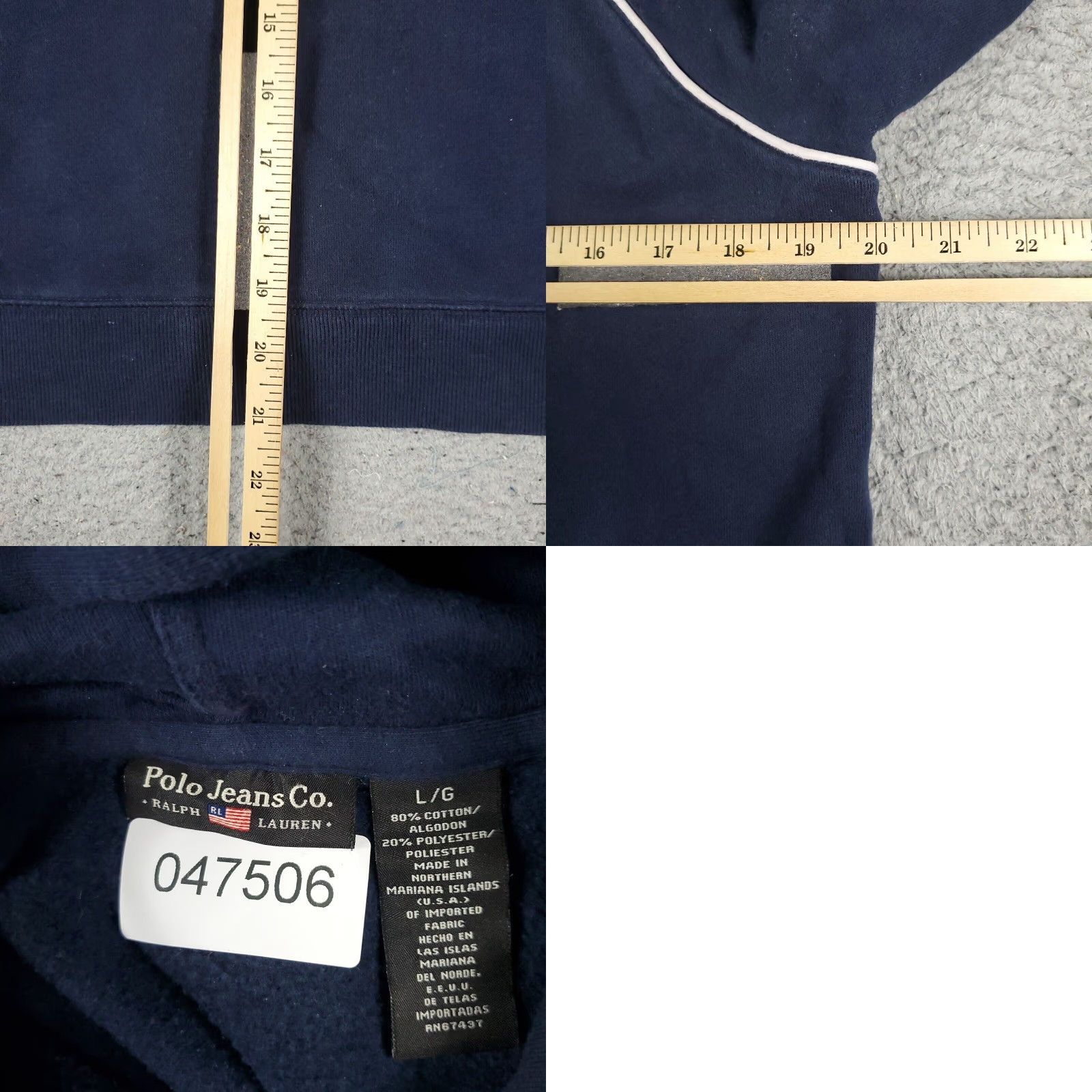 Ralph Lauren Ralph Lauren Womens Large Blue Full Zip Hoodie Sweatshirt Size L / US 10 / IT 46 - 8 Thumbnail