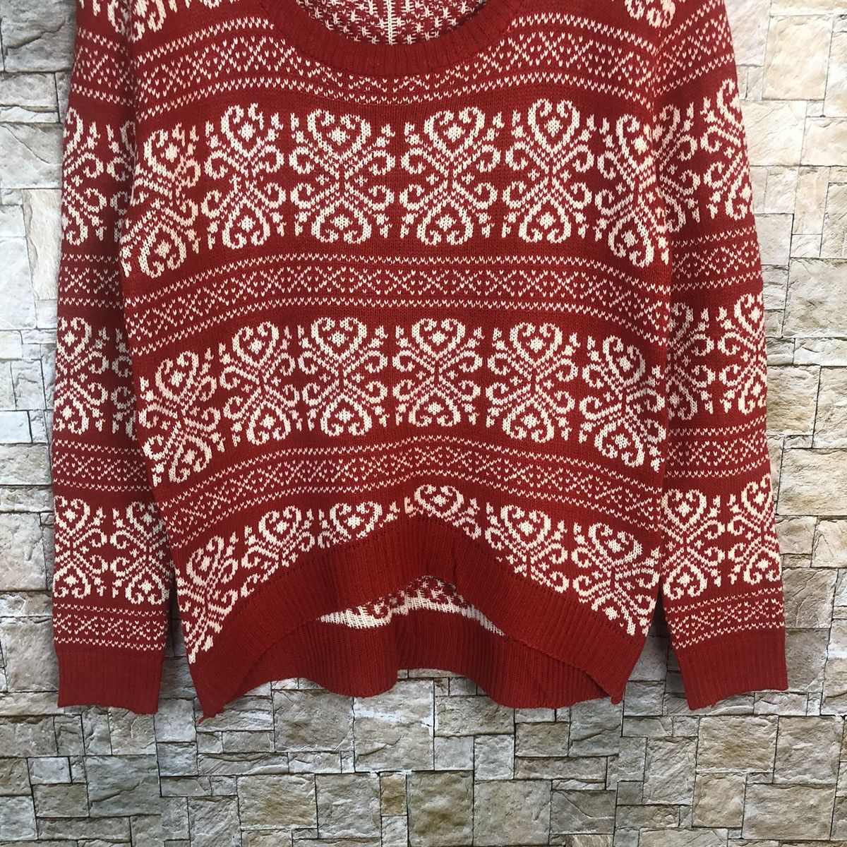 Homespun Knitwear × Japanese Brand Japanese Brand art vintage Red Knitwear #A19 Size XS / US 0-2 / IT 36-38 - 8 Thumbnail
