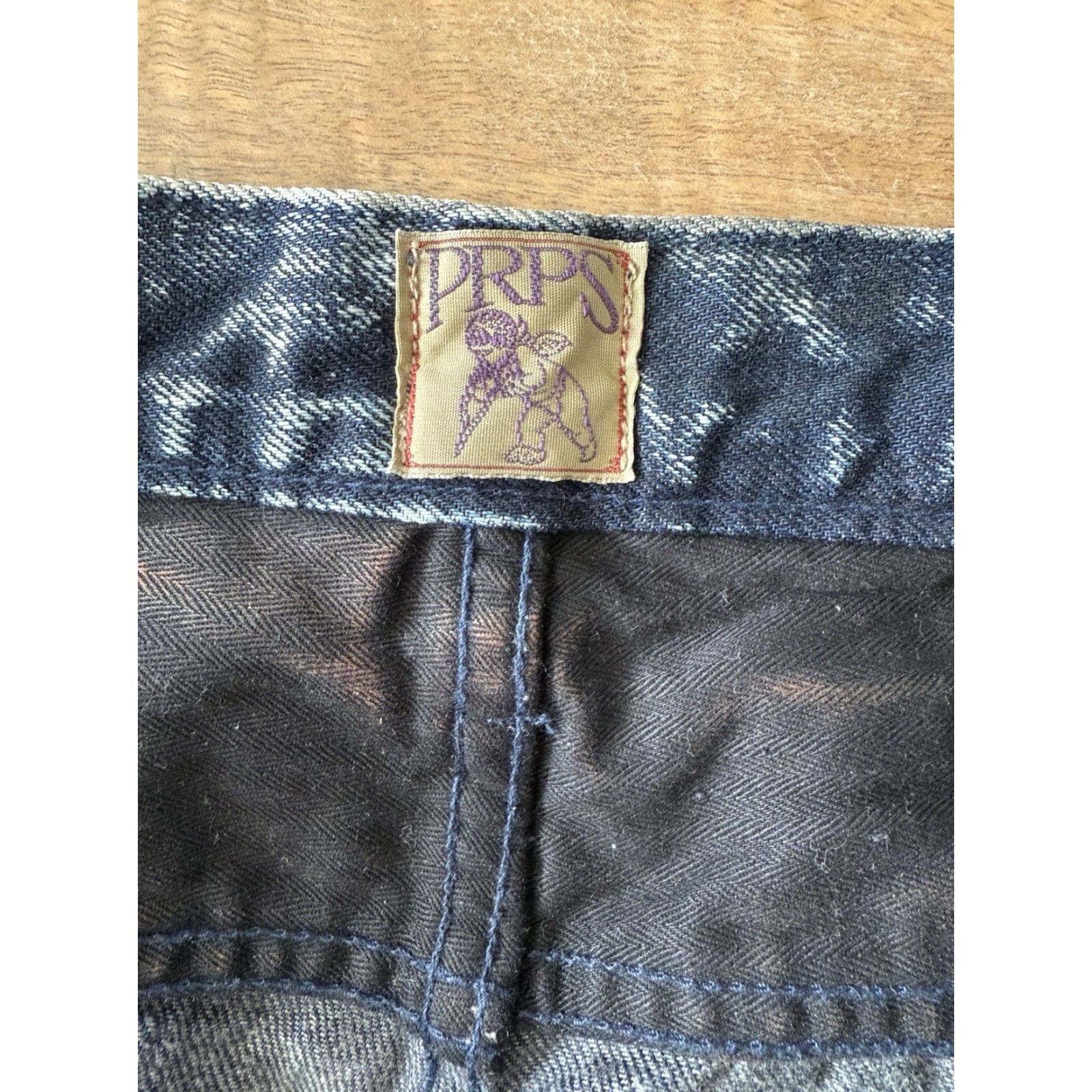Prps PRPS Jeans Mens 31 Denim Distressed Button Fly 34x28 Black 5-Pocket Straight Band 90s Grunge Logo Shirt Size US 31 - 3 Thumbnail