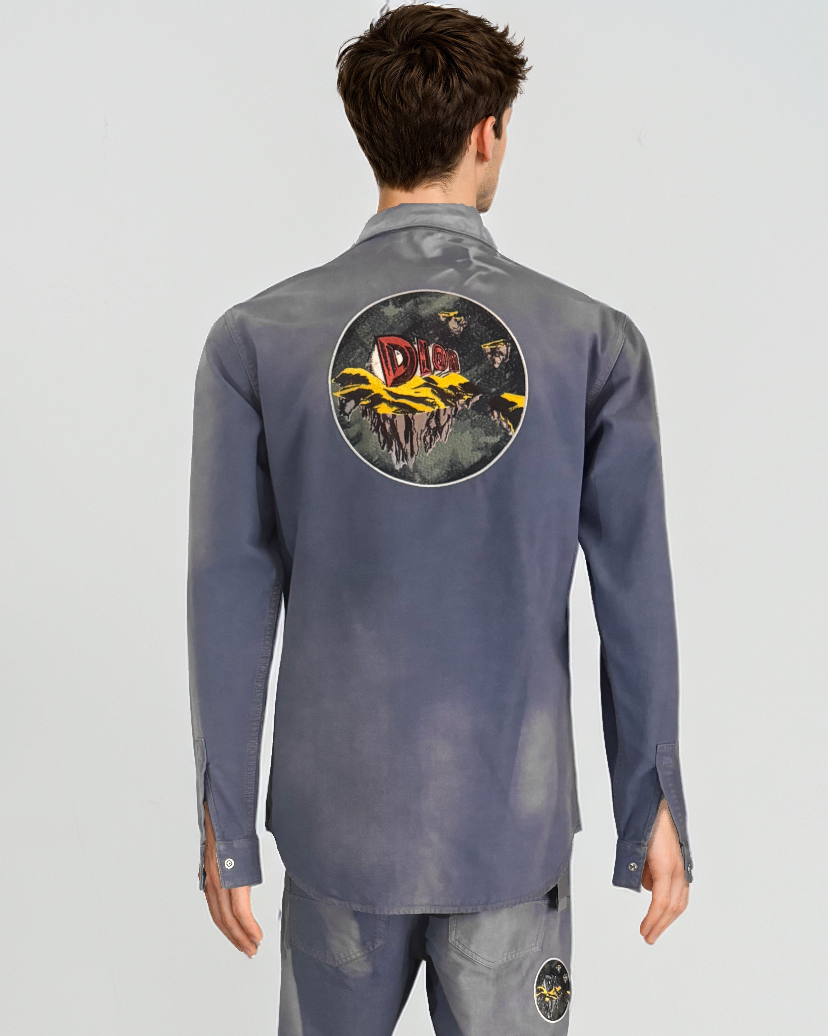 Dior Astro Embroidered Patch Denim Long Sleeve Shirt Size US M / EU 48-50 / 2 - 2 Thumbnail