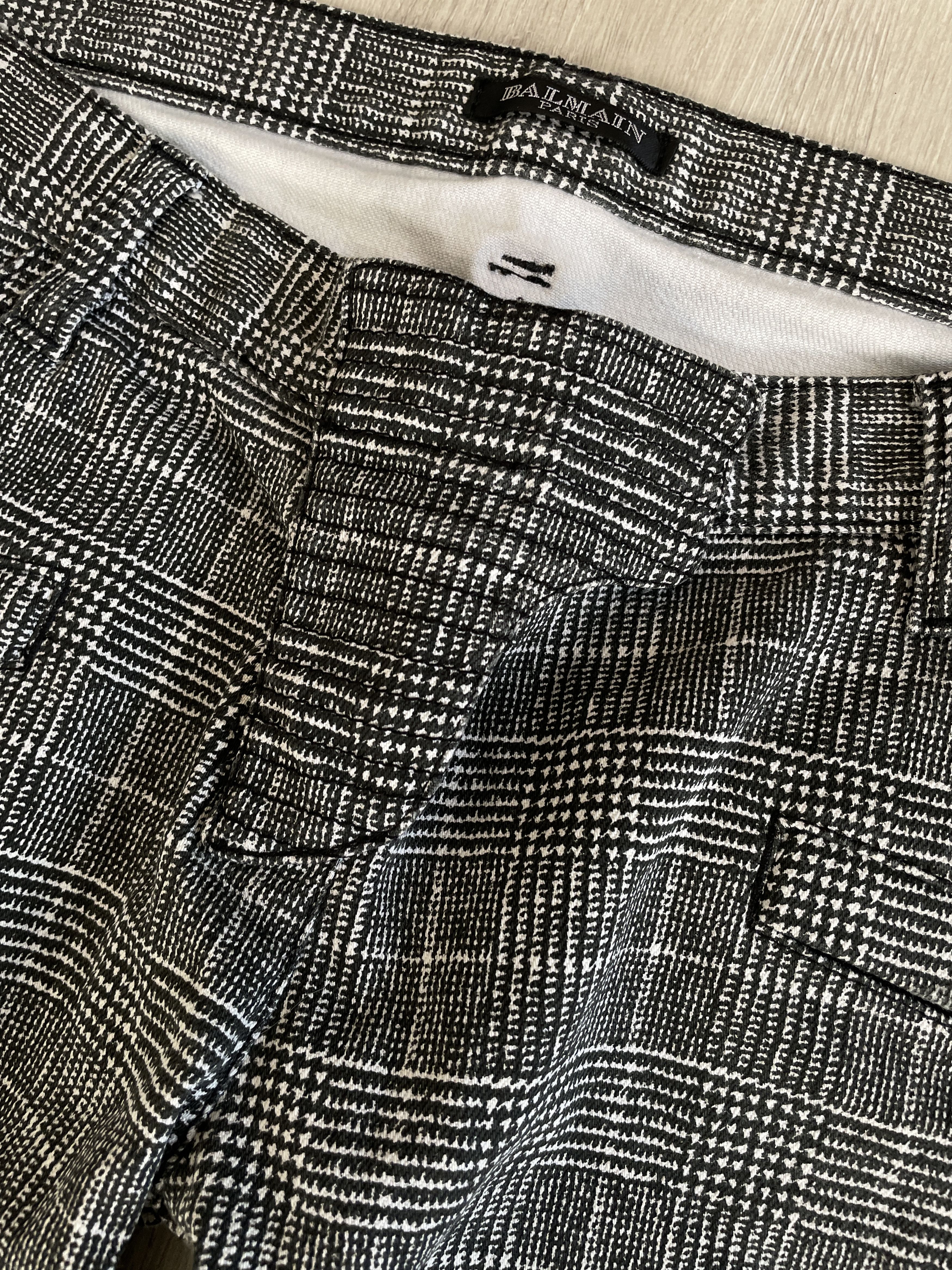 Balmain Balmain AW08 grey tartan biker jeans by Christophe Decarnin Size US 30 / EU 46 - 8 Thumbnail