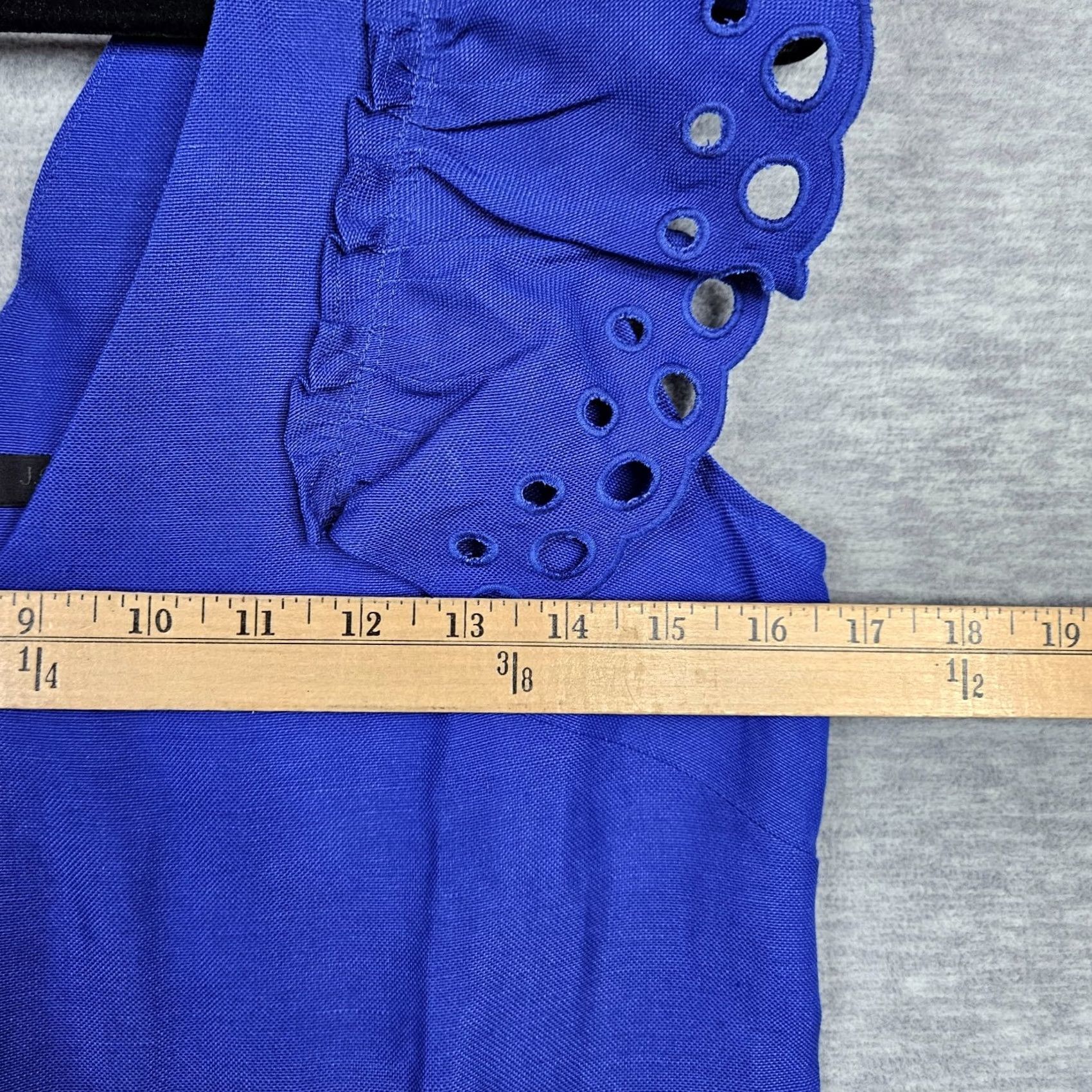 J.Crew J.CREW Collection Women's Blue Ruffle Shoulder V-neck Petite Dress Size 6 NEW Size M / US 6-8 / IT 42-44 - 5 Thumbnail