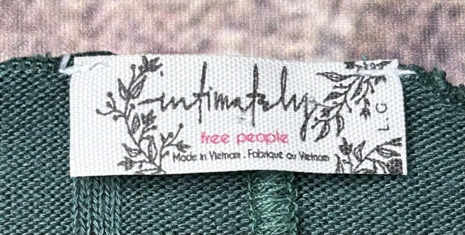Free People Free People Intimately Top Womens Large Green Eyed Stretch Size L / US 10 / IT 46 - 2 Thumbnail
