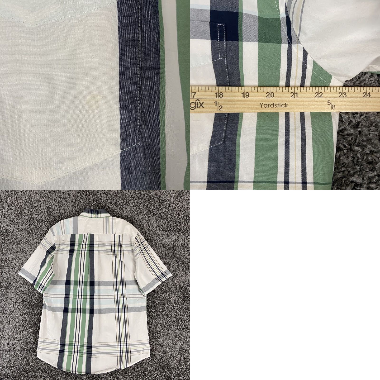 Tommy Hilfiger TOMMY HILFIGER Men's Button-Up Shirt, Size M, Multicolor Plaid, Short Sleeve Size US 31 - 8 Thumbnail
