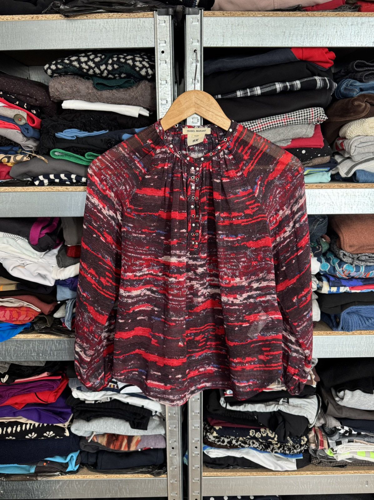 Isabel Marant Isabel Marant Pour For H&M Multi Colour 100% Silk Blouse Top Size S / US 4 / IT 40 - 1 Thumbnail