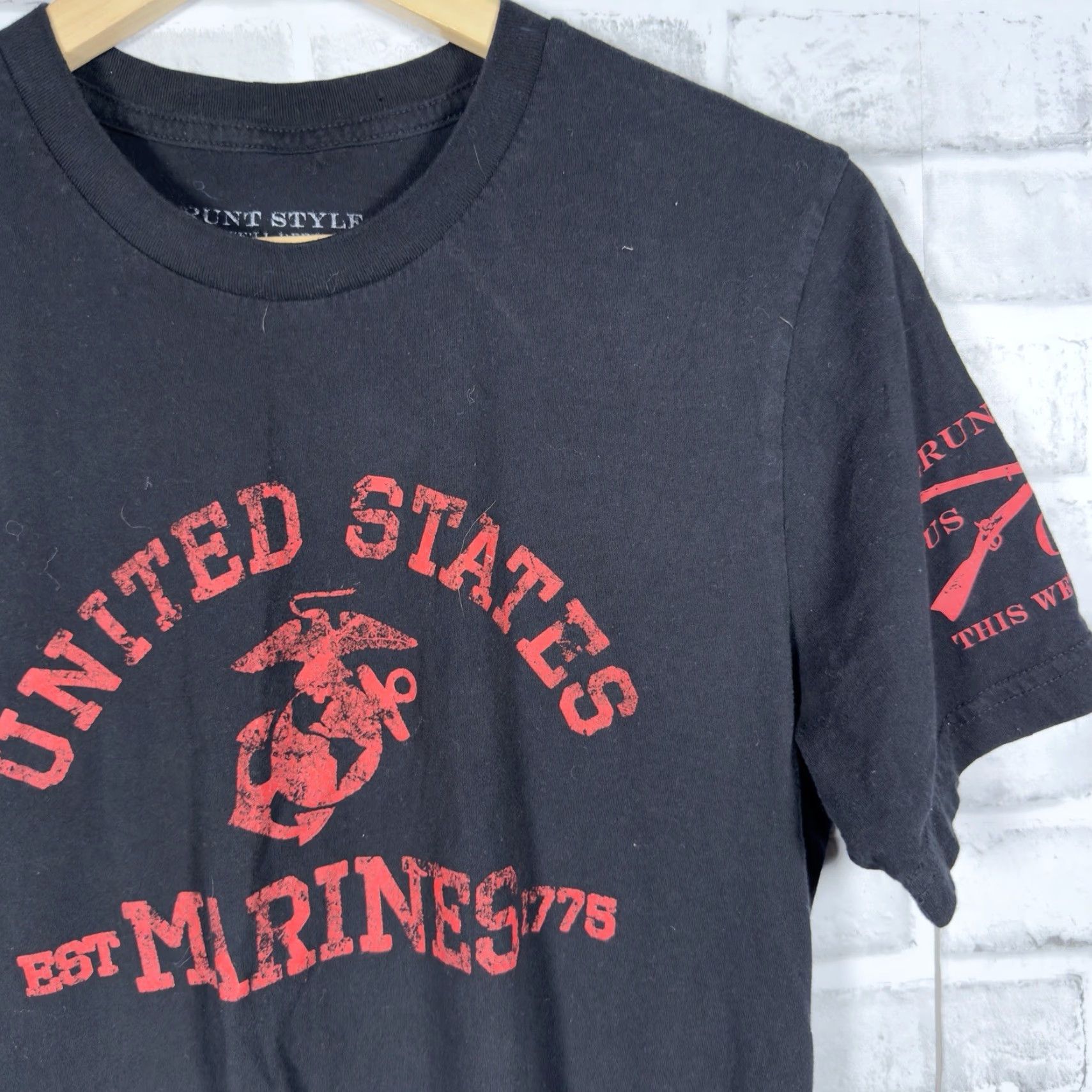 Vintage Grunt Style Black USA Graphic Tee Mens Size M Size US M / EU 48-50 / 2 - 2 Thumbnail