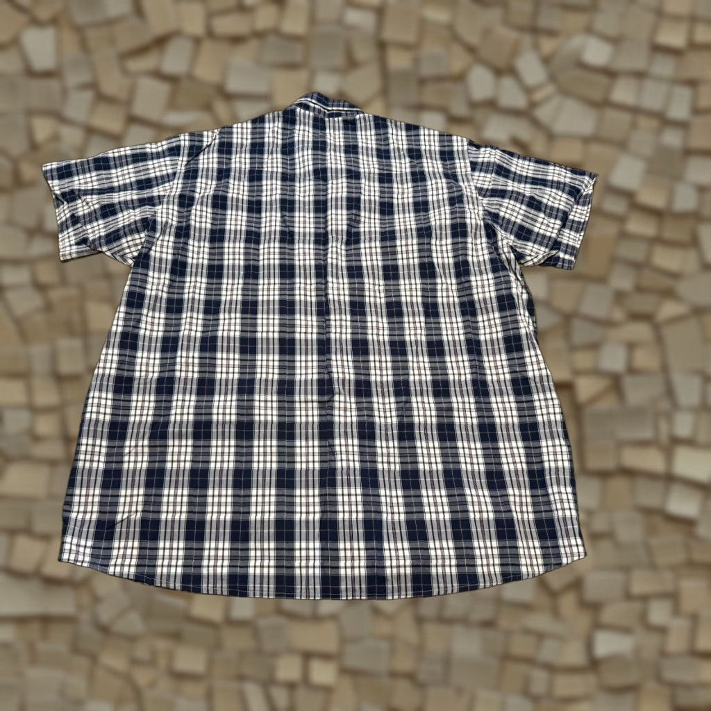 Wrangler VINTAGE? Western Wrangler Shirts Men's 3XLT Blue White Short Sleeve Button Up Plaid Shirt Womens? Size US XXL / EU 58 / 5 - 1 Thumbnail