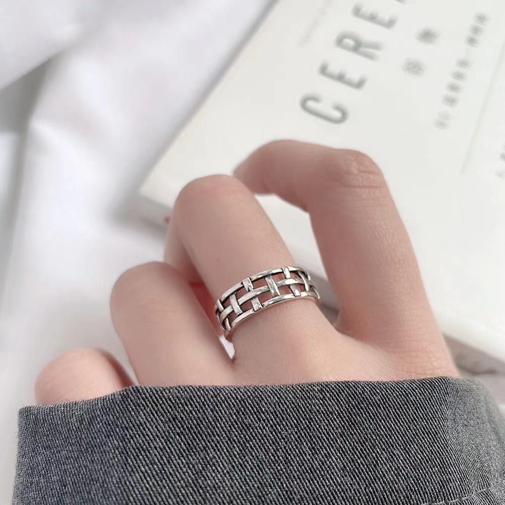 VIBE Vintage Distressed Woven Mesh Open Ring Size ONE SIZE - 2 Thumbnail