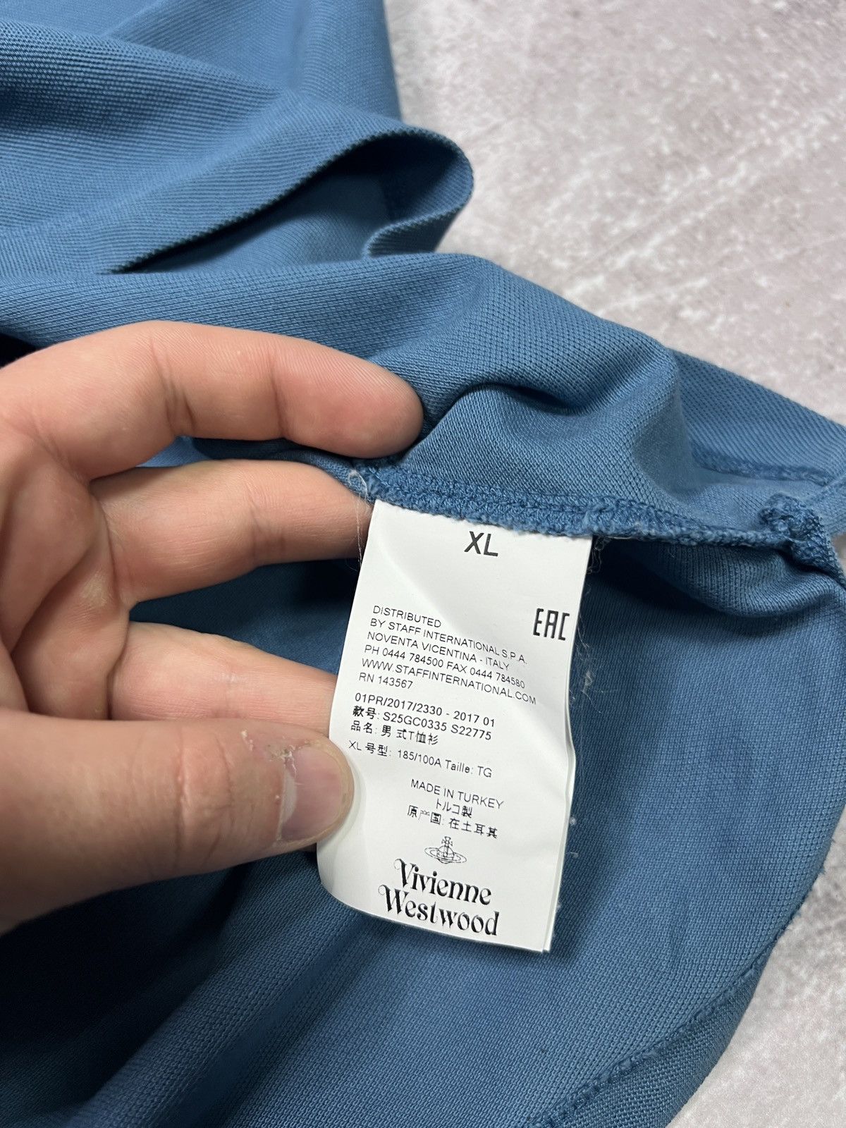 Vivienne Westwood Vivienne Westwood Blue Polo Shirt Orb Logo Size XL Size US XL / EU 56 / 4 - 6 Thumbnail