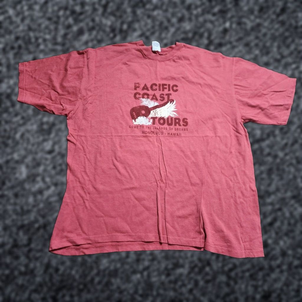 Old Navy VINTAGE Old Navy T-Shirt Mens XL Red Crew Neck Cotton 1990s Pacific Coast Tours California Logo 70s Short Sleeve Size US XL / EU 56 / 4 - 1 Thumbnail
