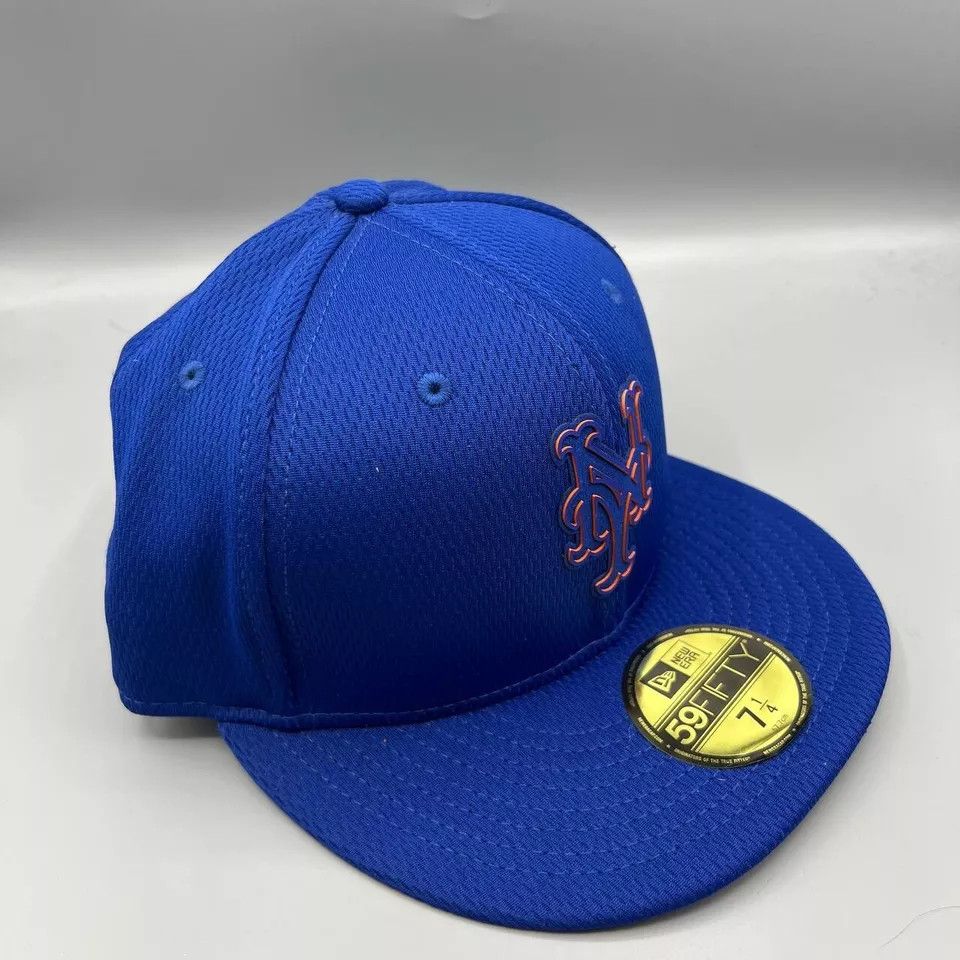 New Era New York Mets Hat Men 7 1/4 Blue Fitted Cap New Size ONE SIZE - 3 Thumbnail