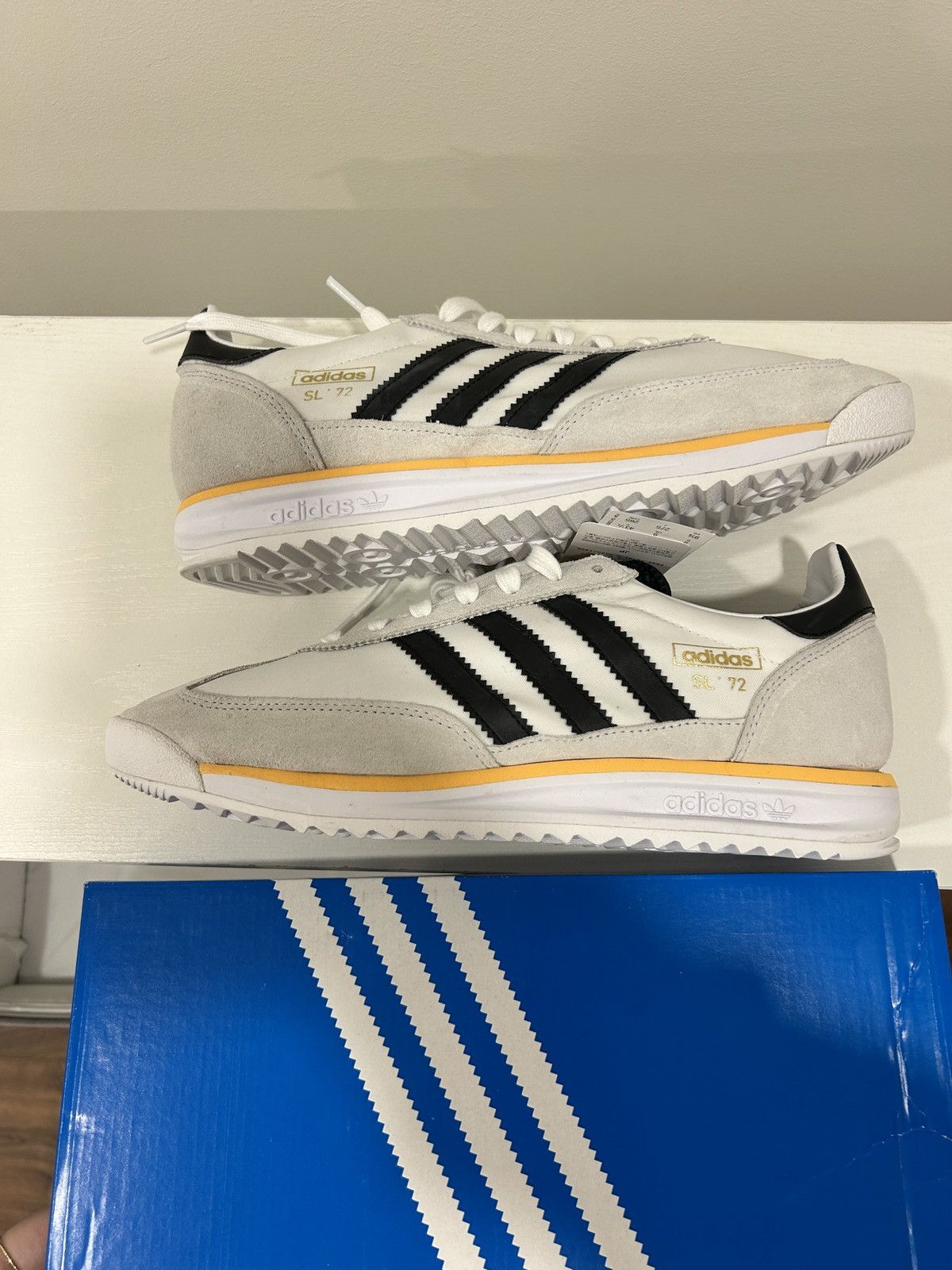 Adidas ADIDAS SL 72 RS White/ Black/ Yellow Size US 9.5 / EU 42-43 - 2 Thumbnail