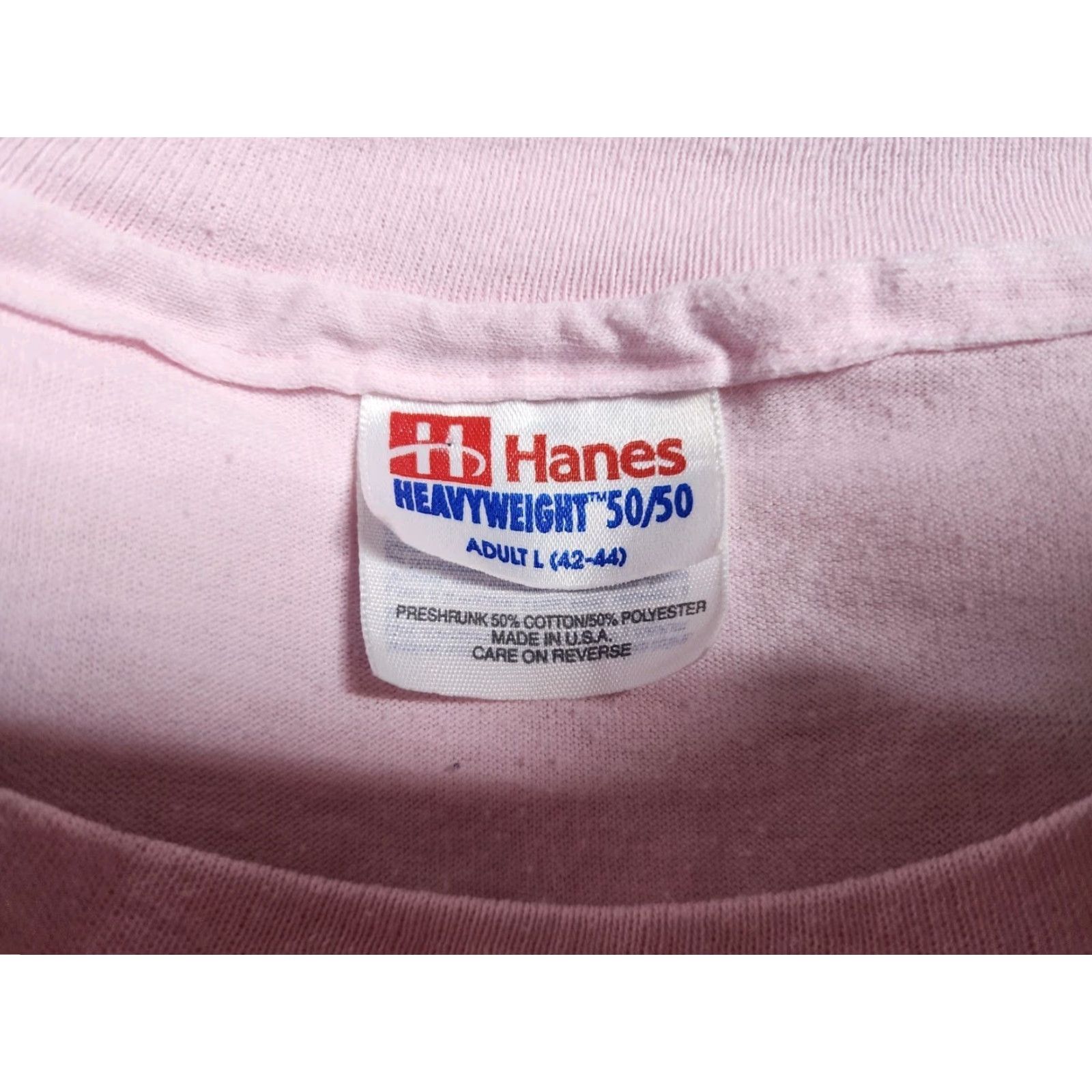 Hanes Vintage Hanes Mens Large Pink Rainbow Row Charleston SC Tourist Souvenir T-Shirt 90s Travel South Carolina Crew Neck Short Sleeve Size L / US 10 / IT 46 - 6 Thumbnail