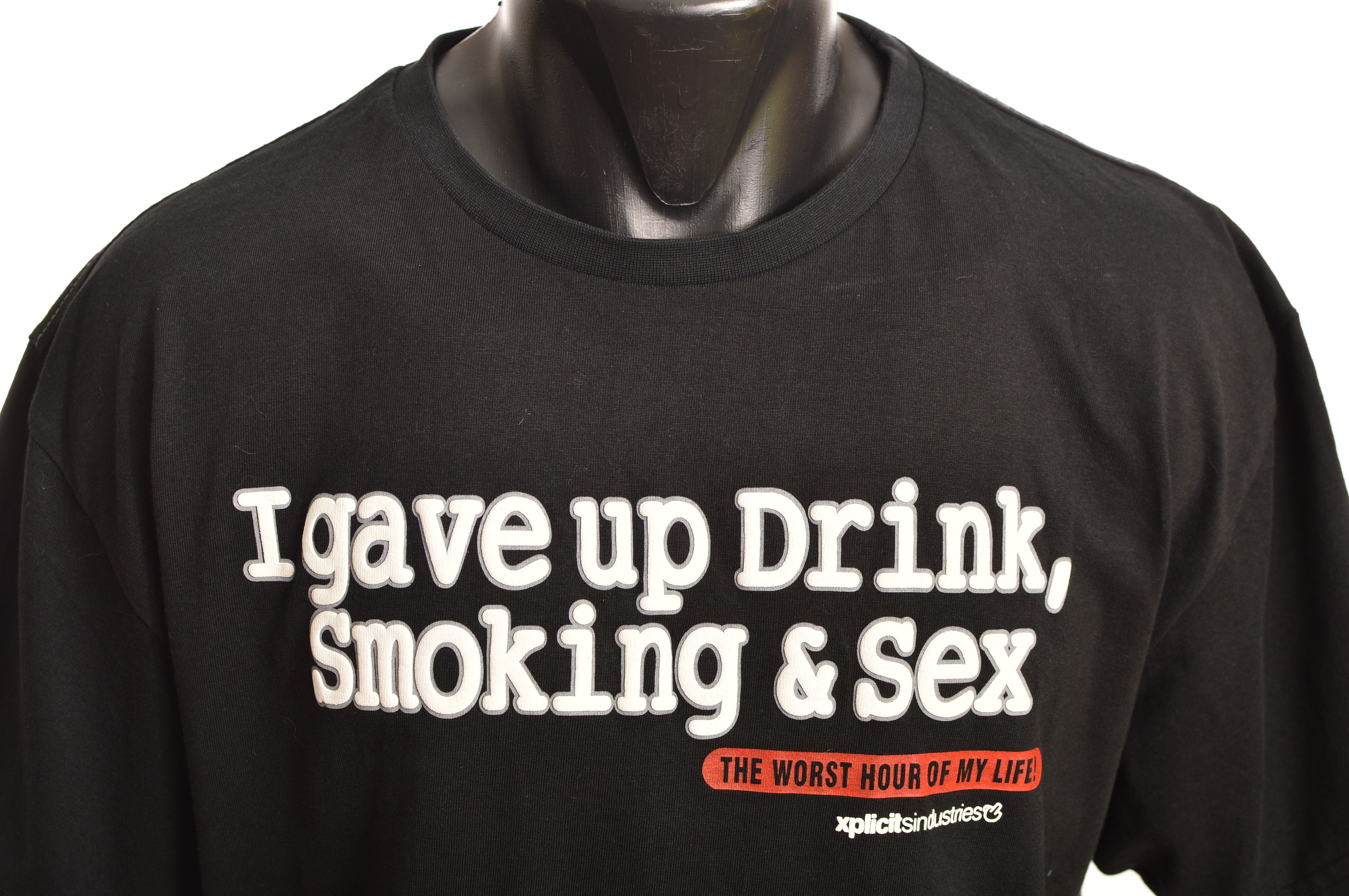 Vintage Xpicit Industries I Gave Up Drink Smoking Sex Humor T-Shirt Size US XXL / EU 58 / 5 - 2 Thumbnail